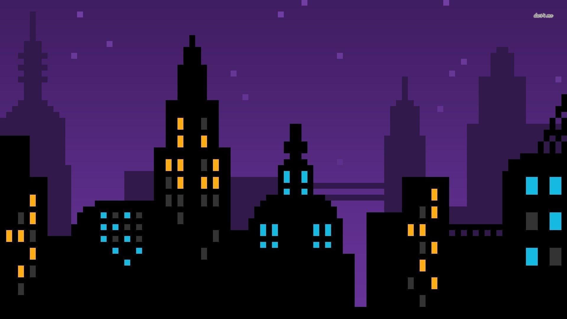 16Bit Cityscape And Lake Wallpapers