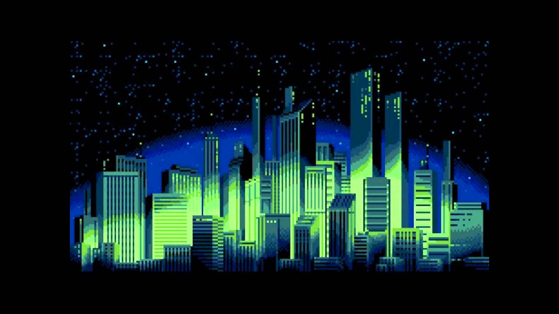 16Bit Cityscape And Lake Wallpapers