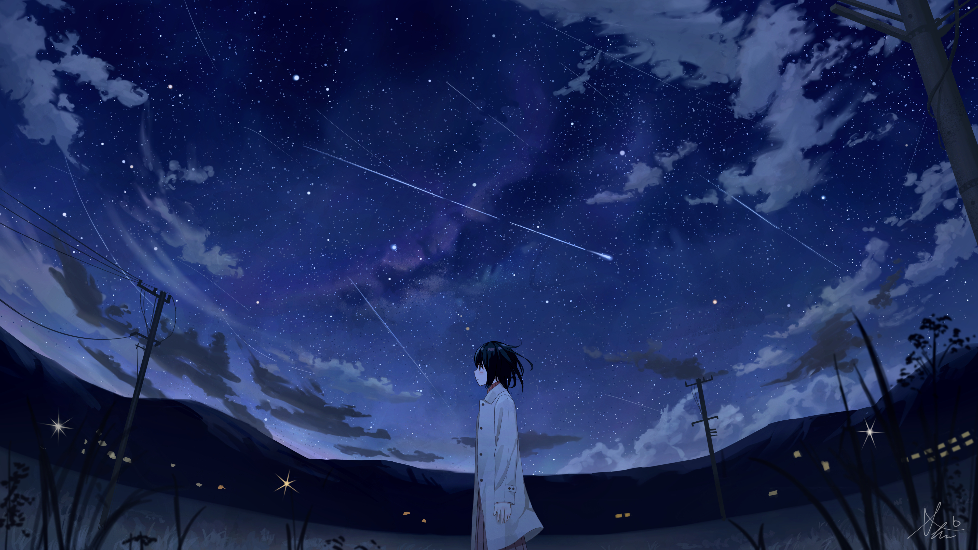 1920X1080 Anime Night Sky Wallpapers