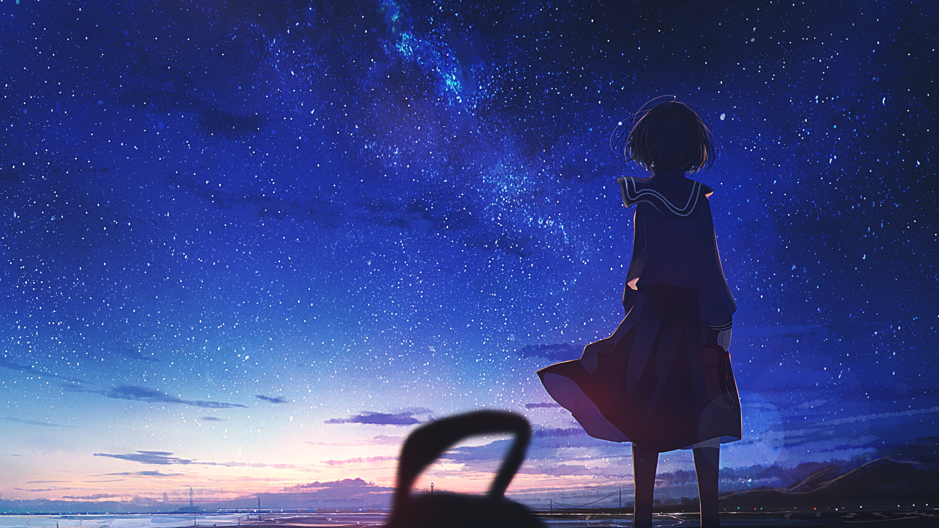 1920X1080 Anime Night Sky Wallpapers