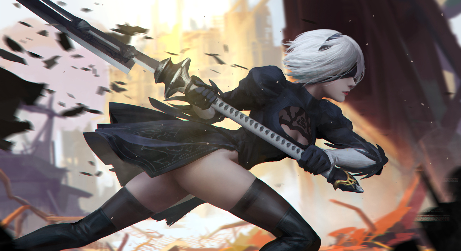 2B Nier Automata Katana Wallpapers