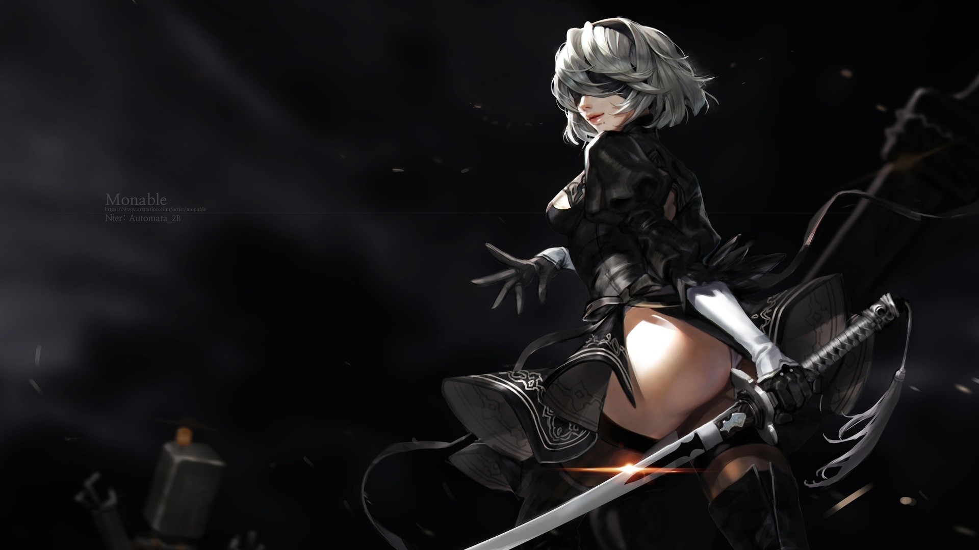 2B Nier Automata Katana Wallpapers