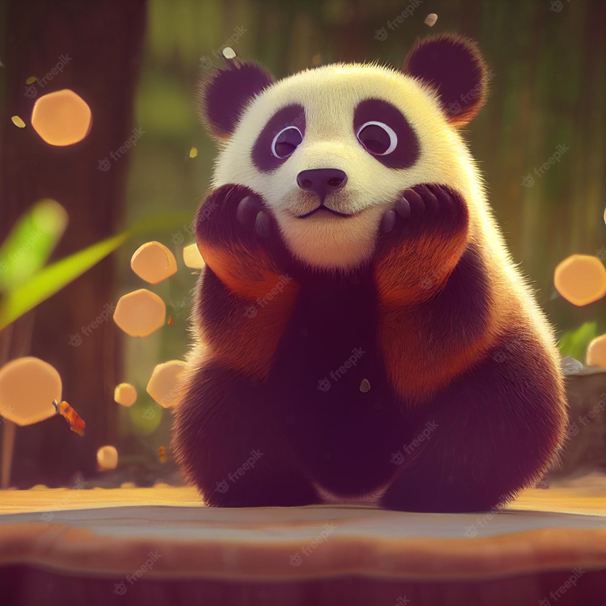 3D Cute Panda Wallpapers