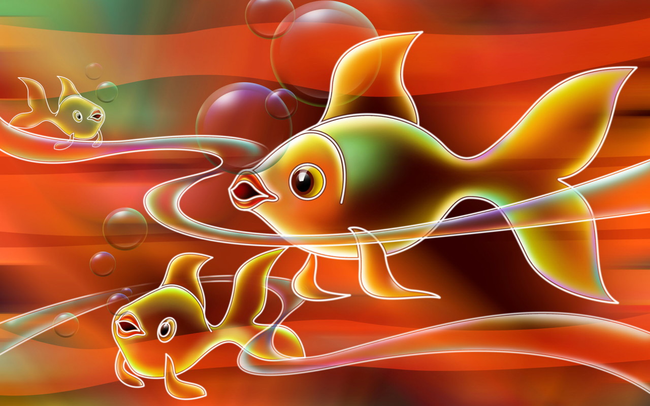 3D Fish Desktop Wallpapers