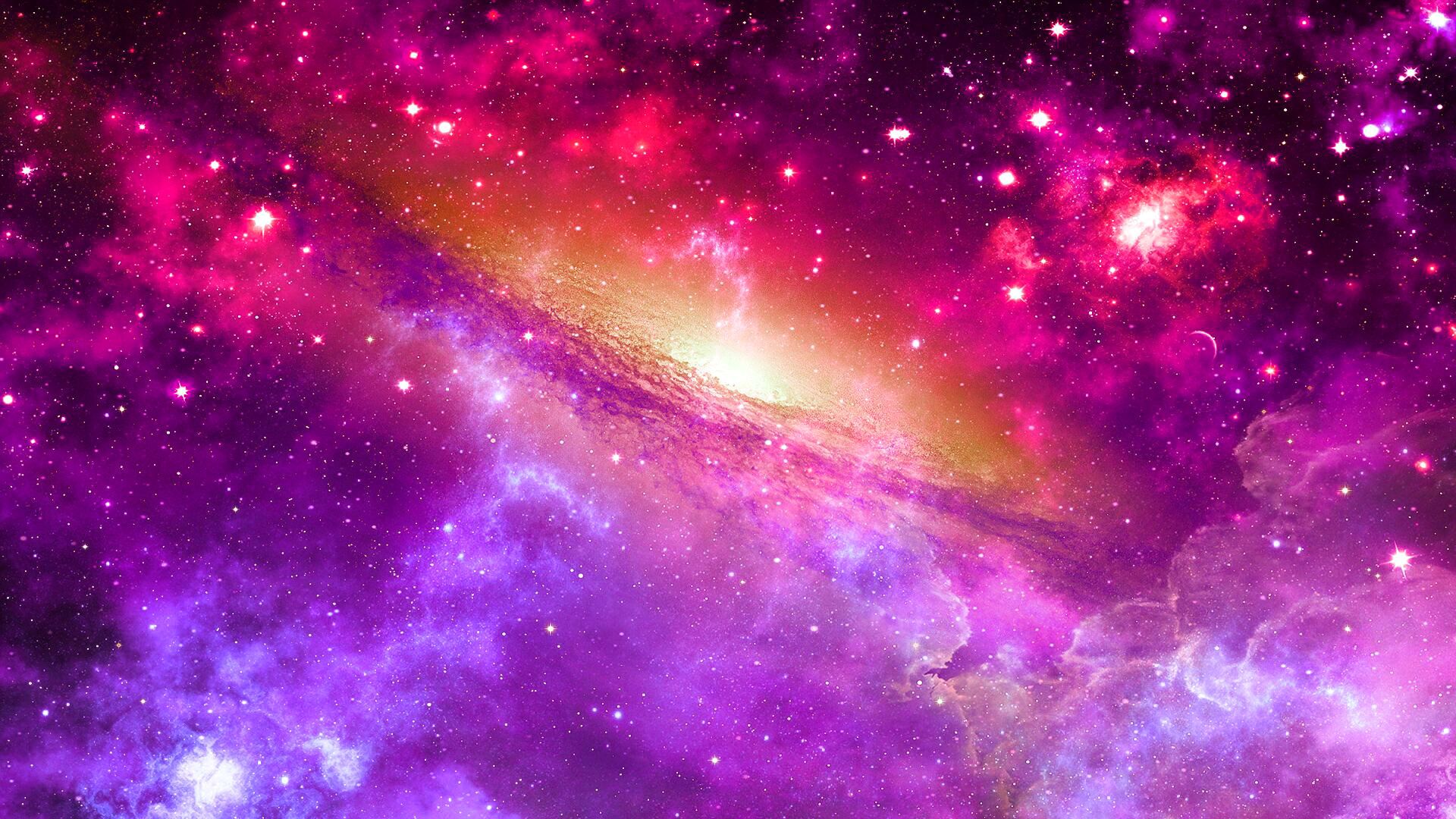 3D Galaxy Pink Wallpapers