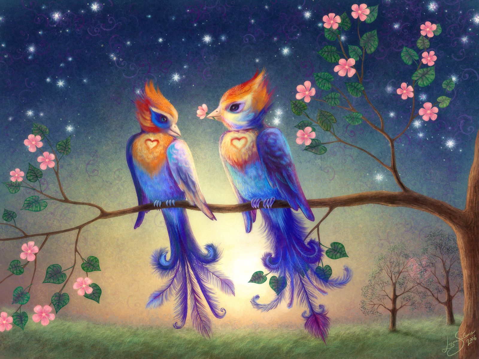 3D Love Birds Wallpapers