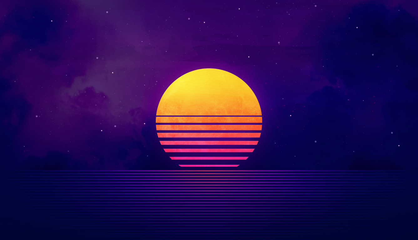 3D Retrowave Sunset Wallpapers