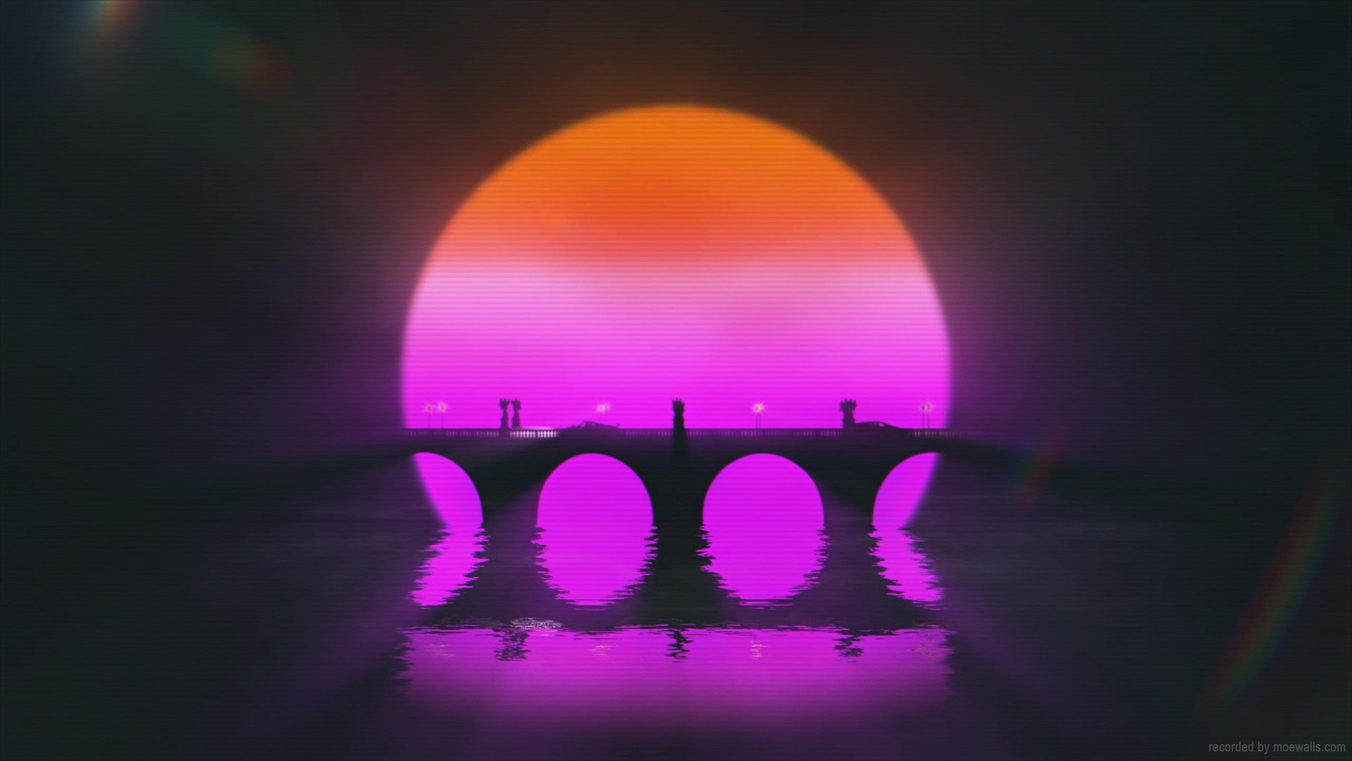 3D Retrowave Sunset Wallpapers