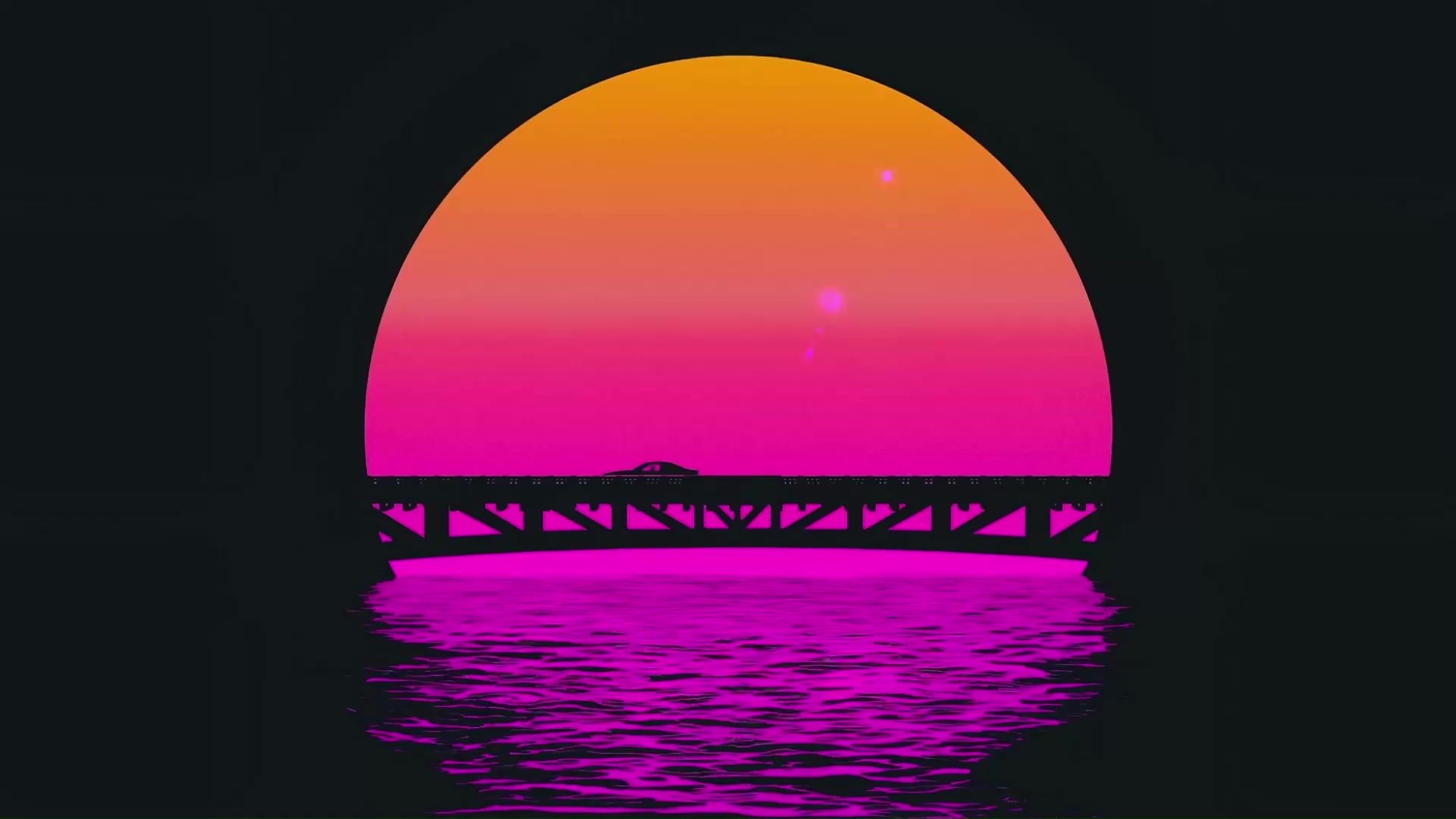 3D Retrowave Sunset Wallpapers