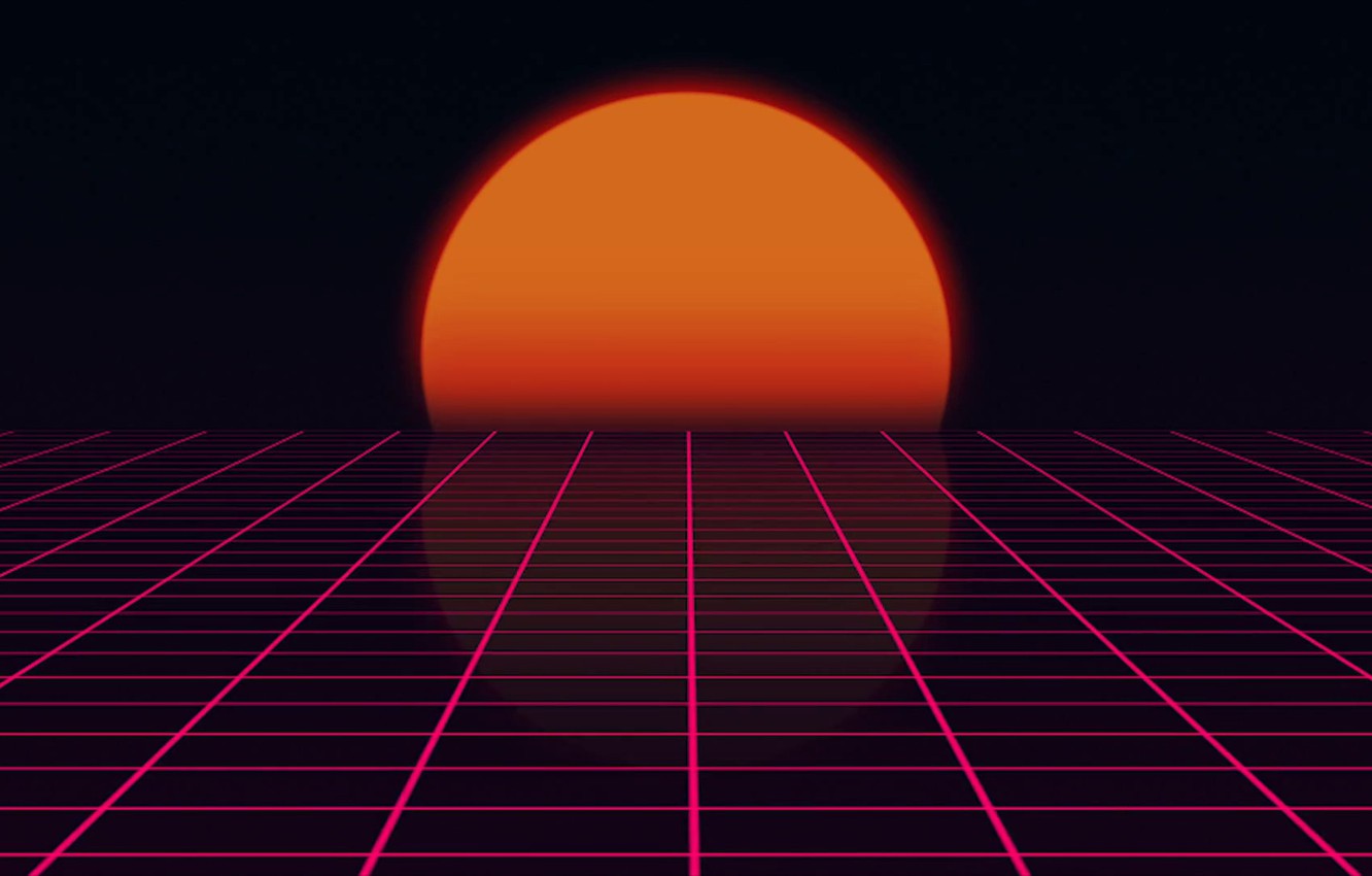 3D Retrowave Sunset Wallpapers