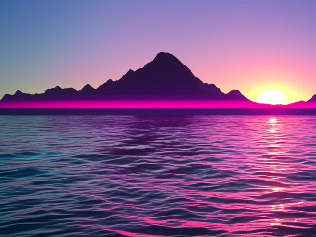 3D Retrowave Sunset Wallpapers