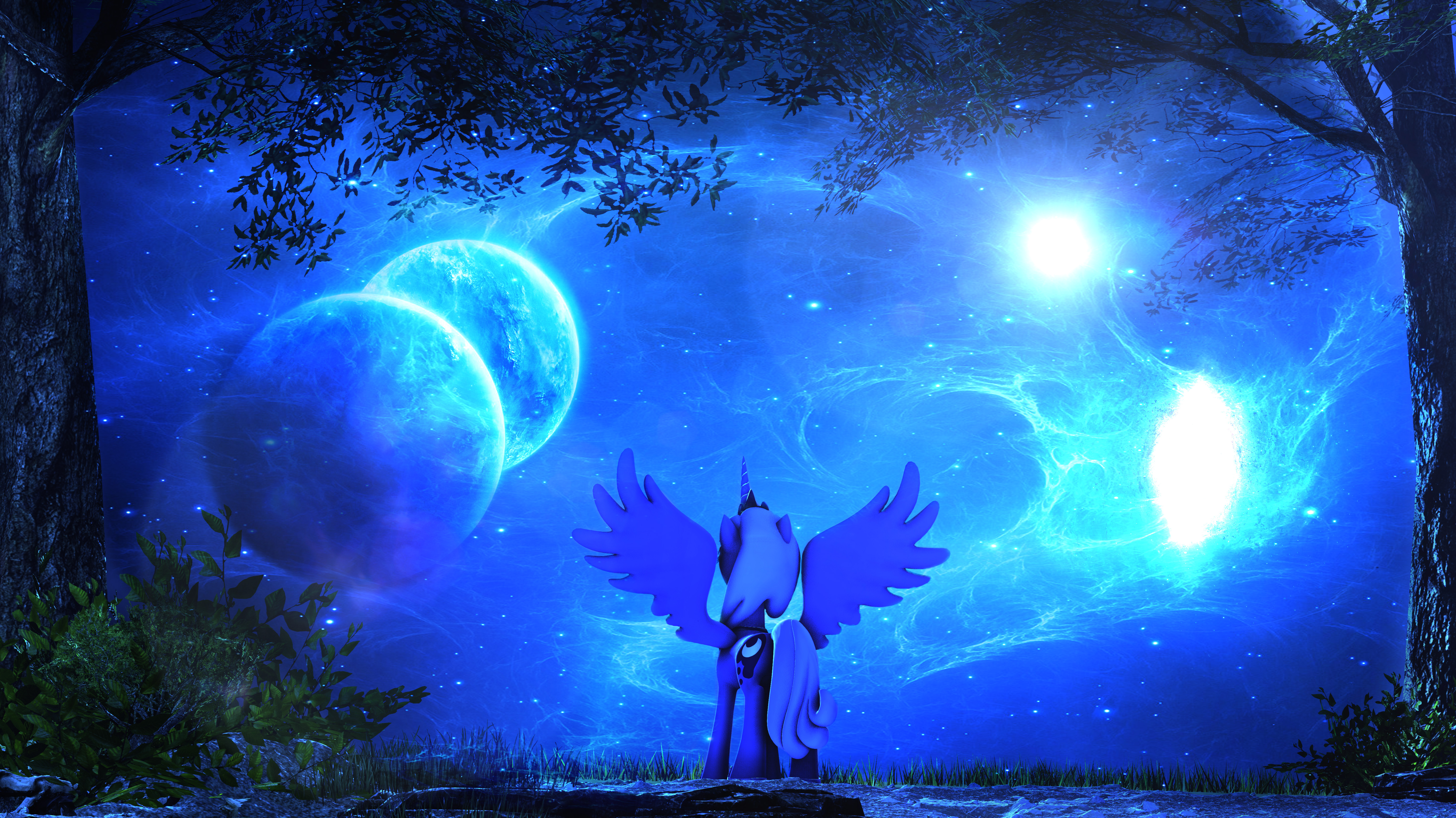 4K Angel In Moon Night Wallpapers