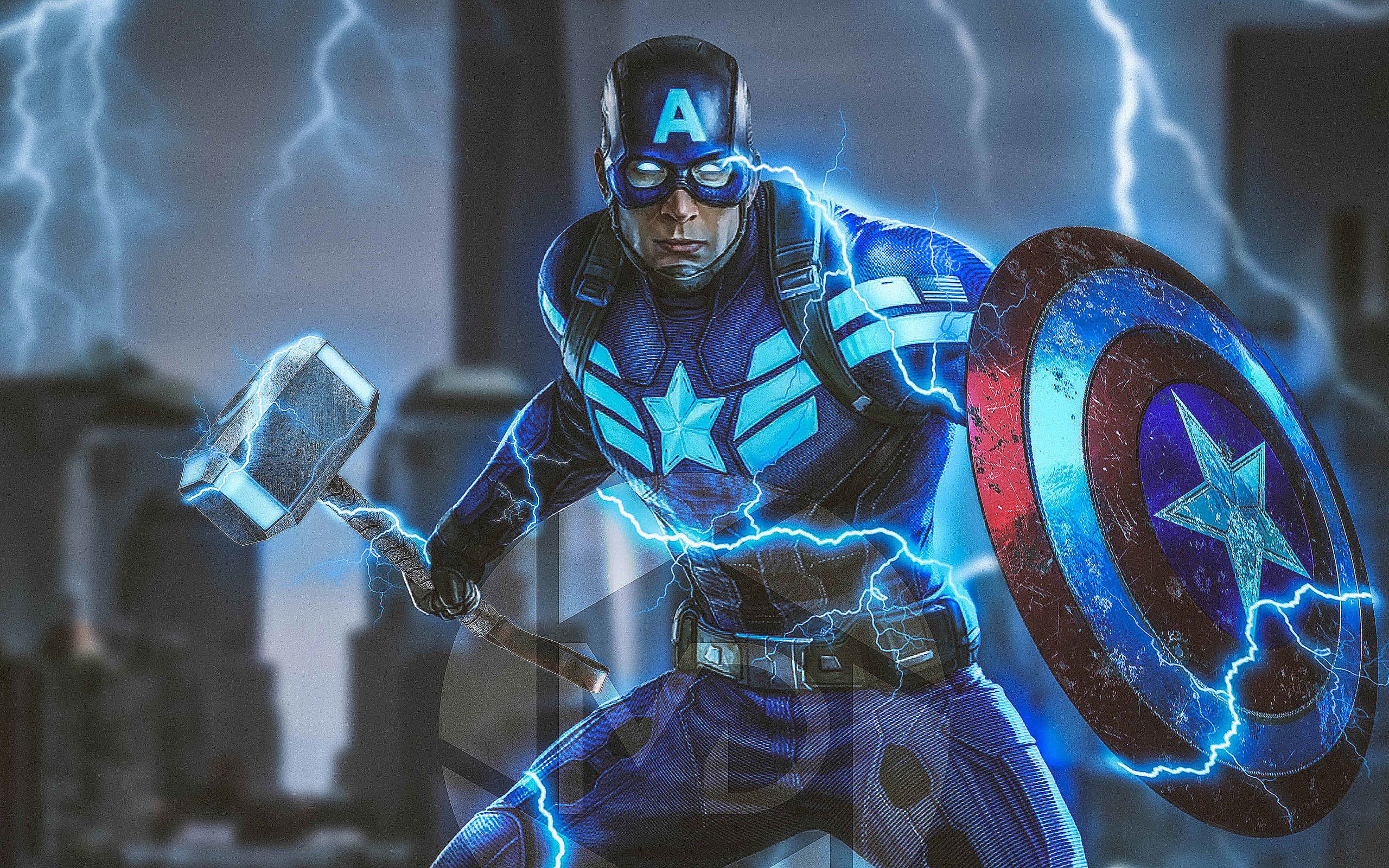 4K Captain America Mjolnir And Shield Wallpapers