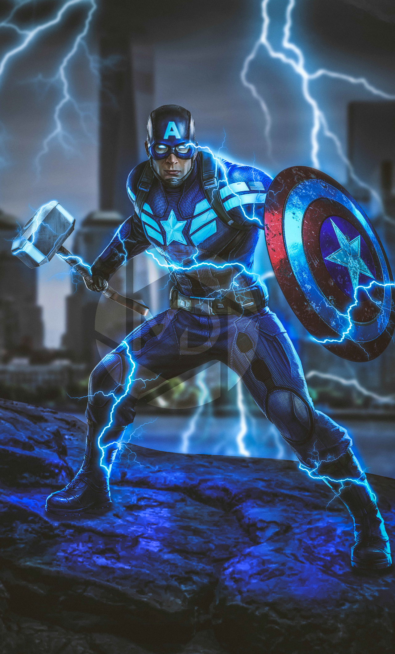 4K Captain America Mjolnir And Shield Wallpapers