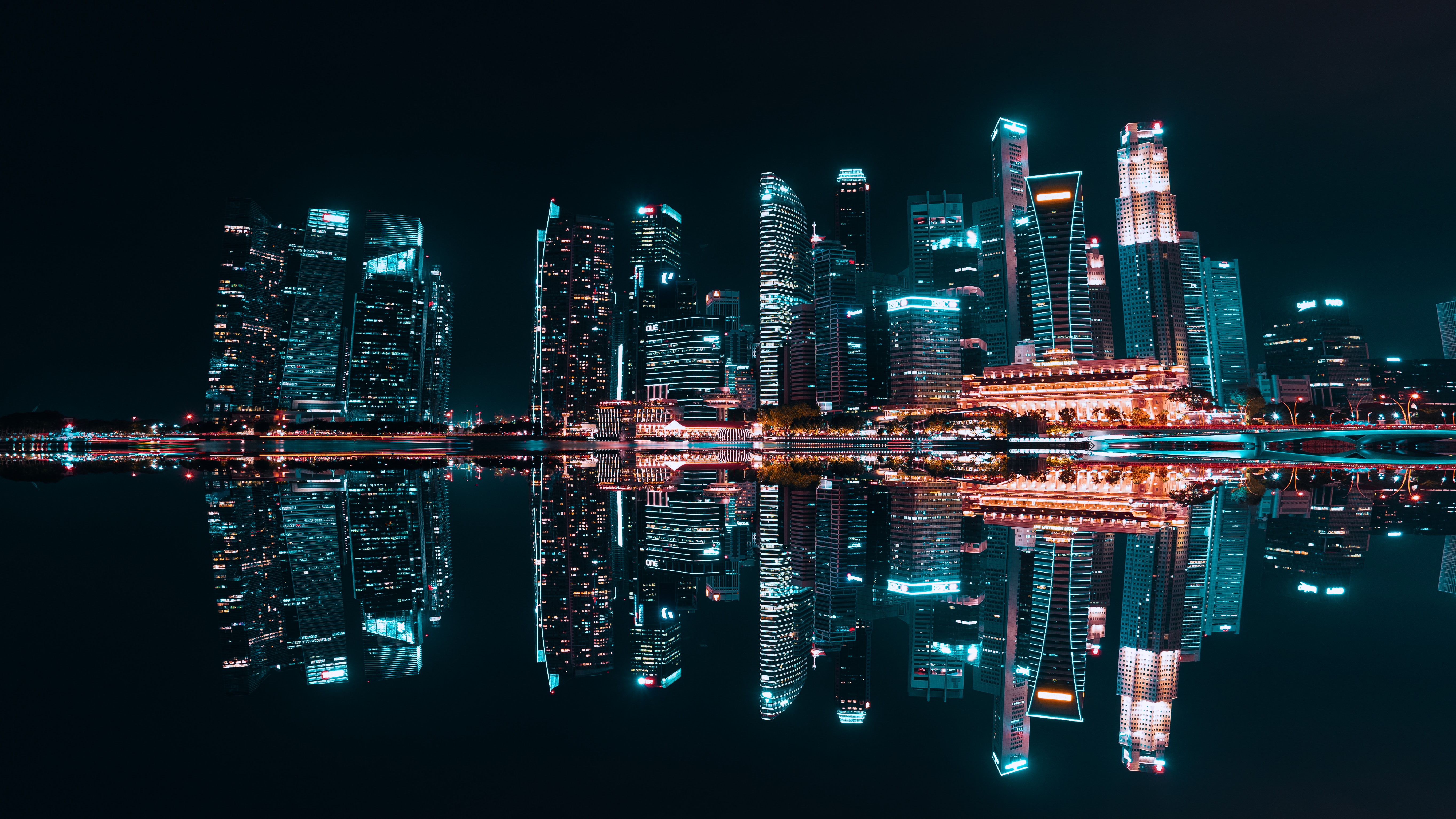 4K Cityscape Buildings Cool River Reflection Wallpapers