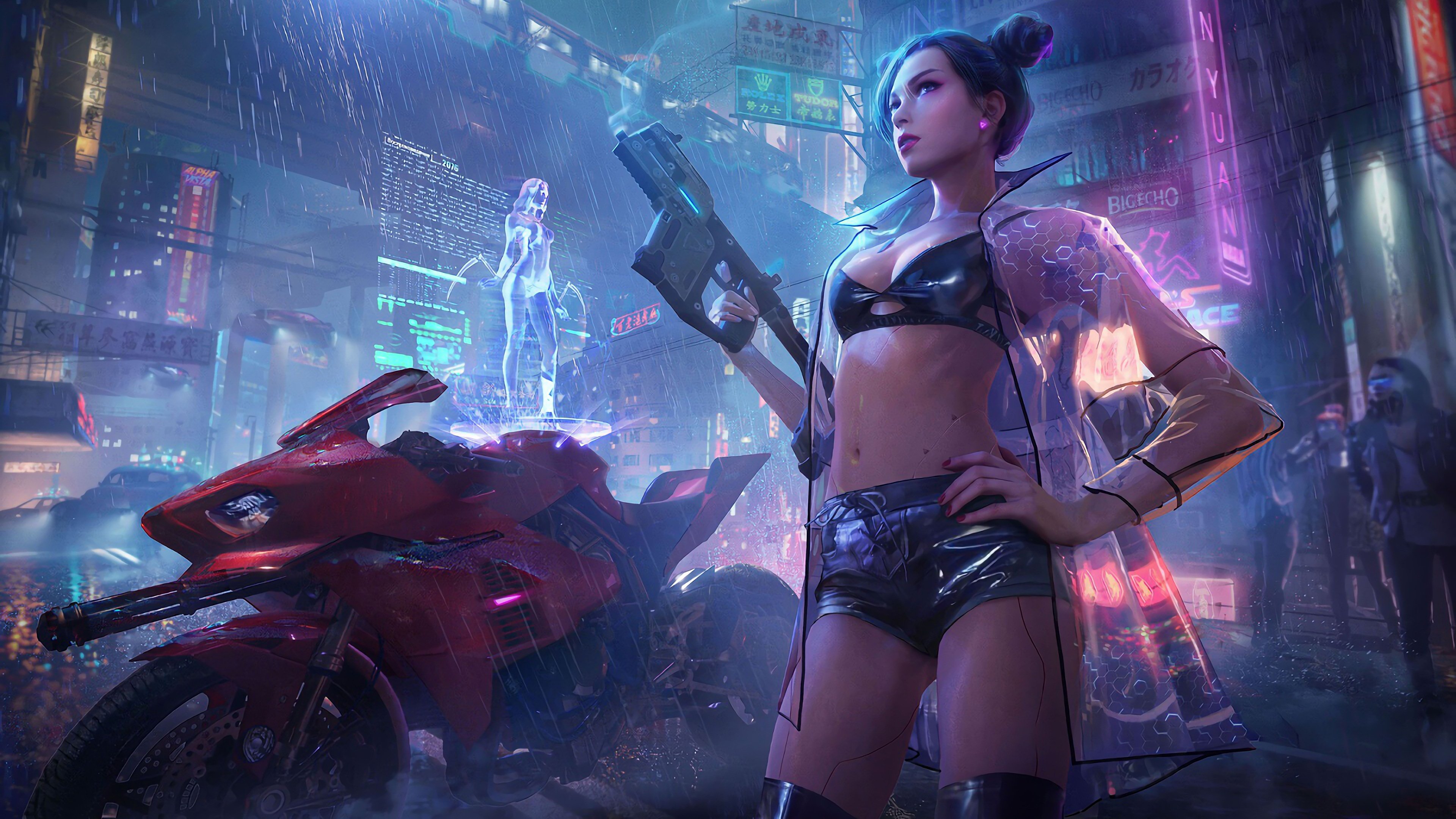 4K Cyberpunk Girl Wallpapers