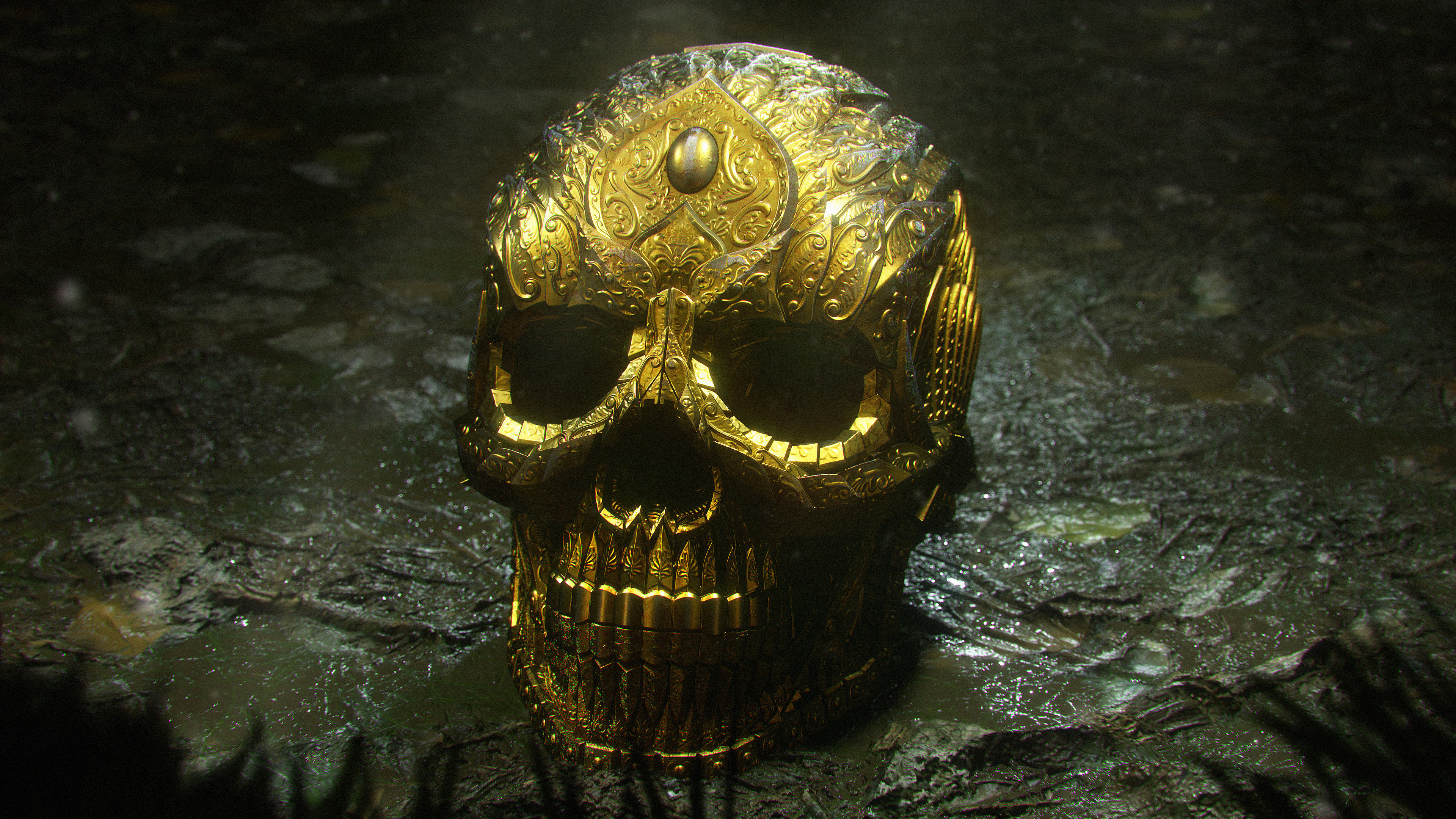 4K Gold Skull Wallpapers