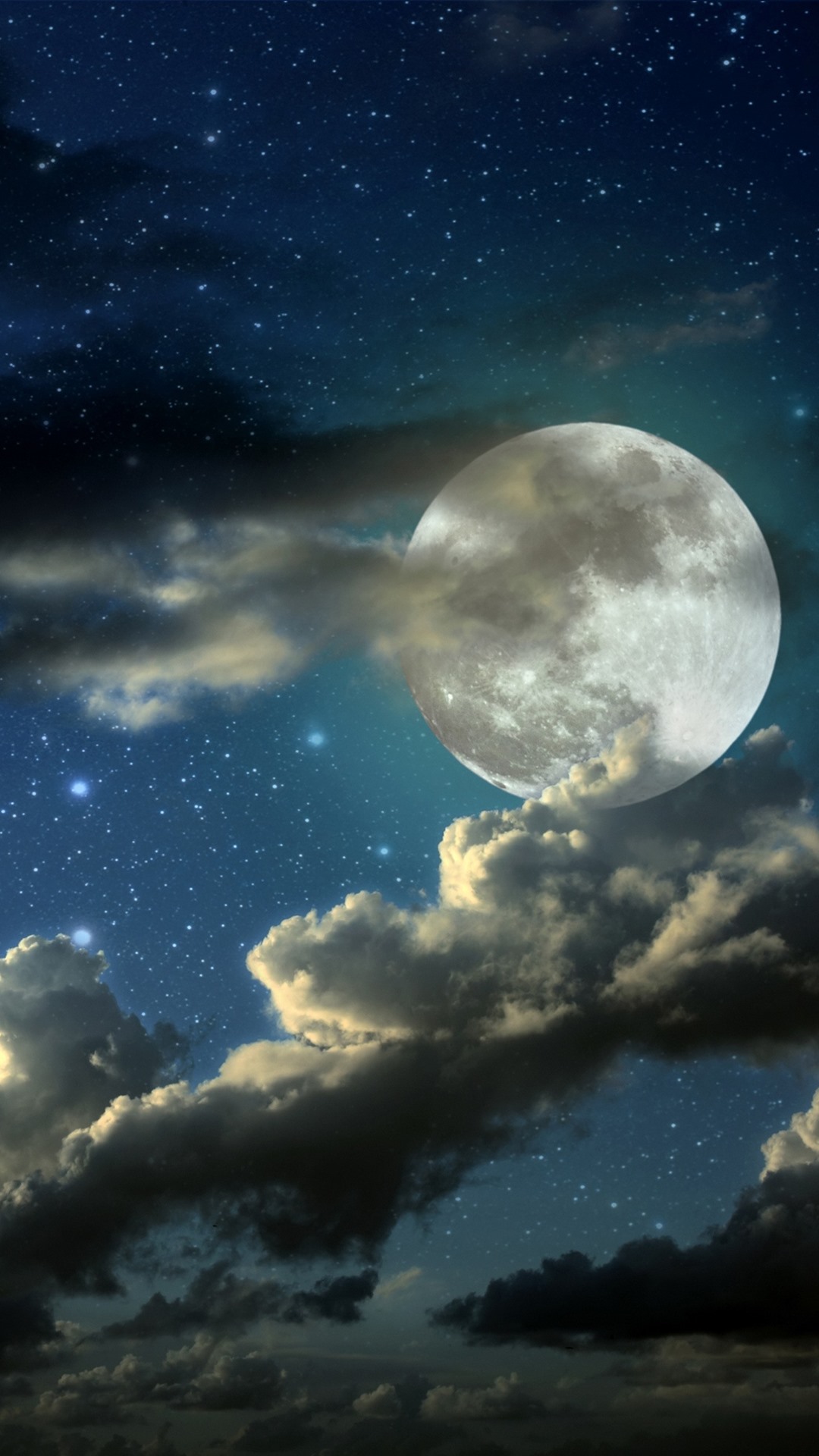 4K Moon Clouds Night City View Wallpapers