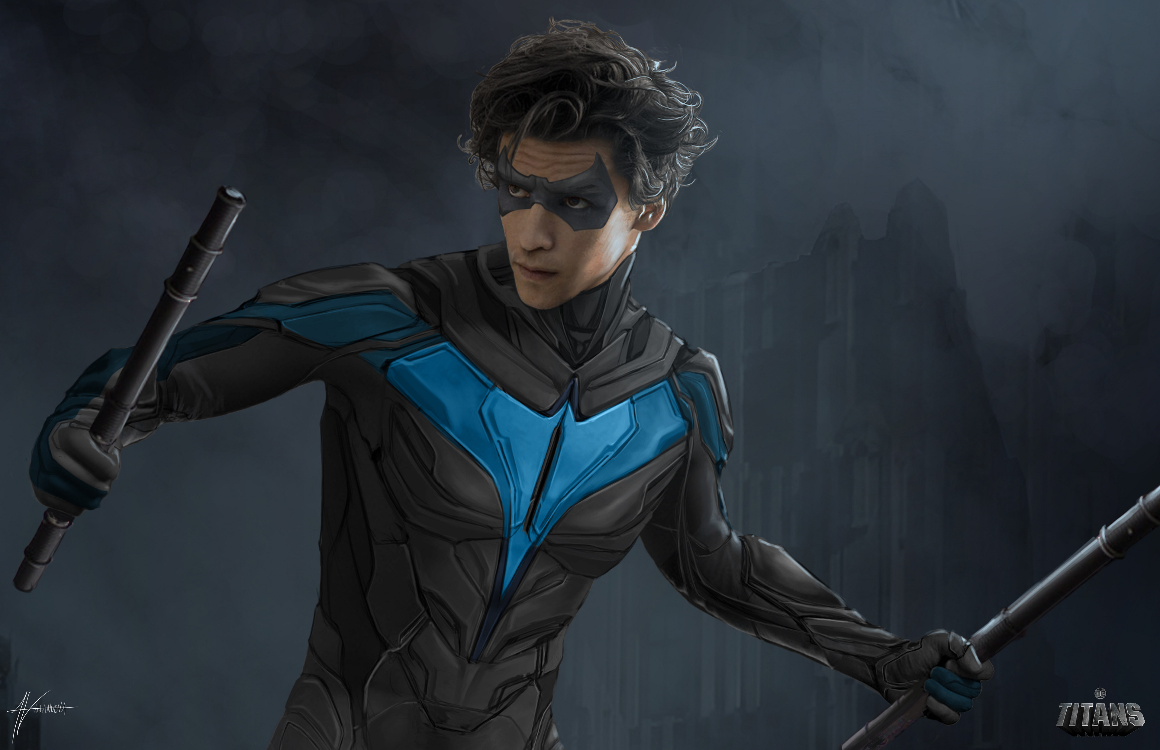 4K Nightwing Titans Wallpapers