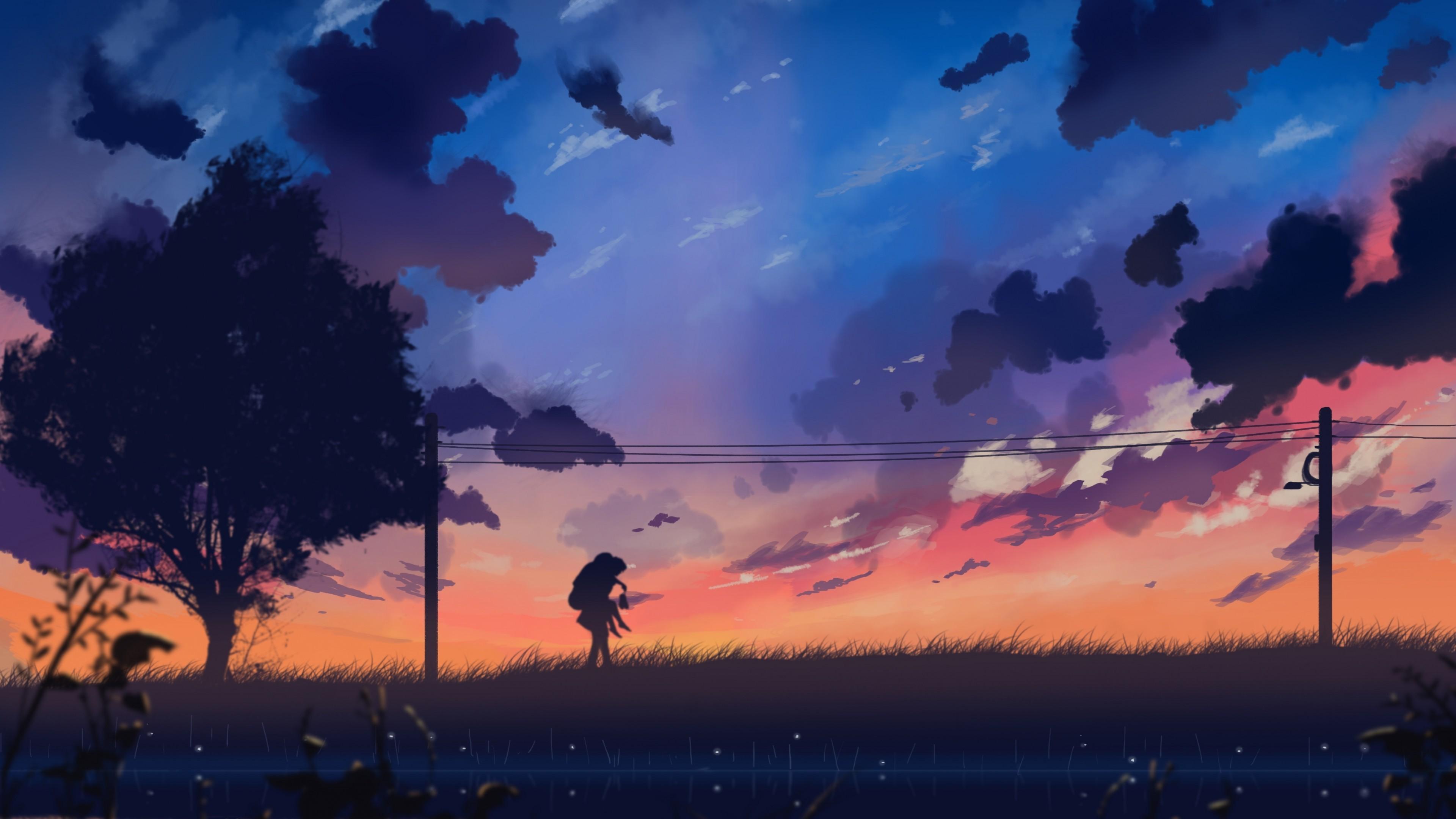 4K Scenery Sunset Anime Wallpapers