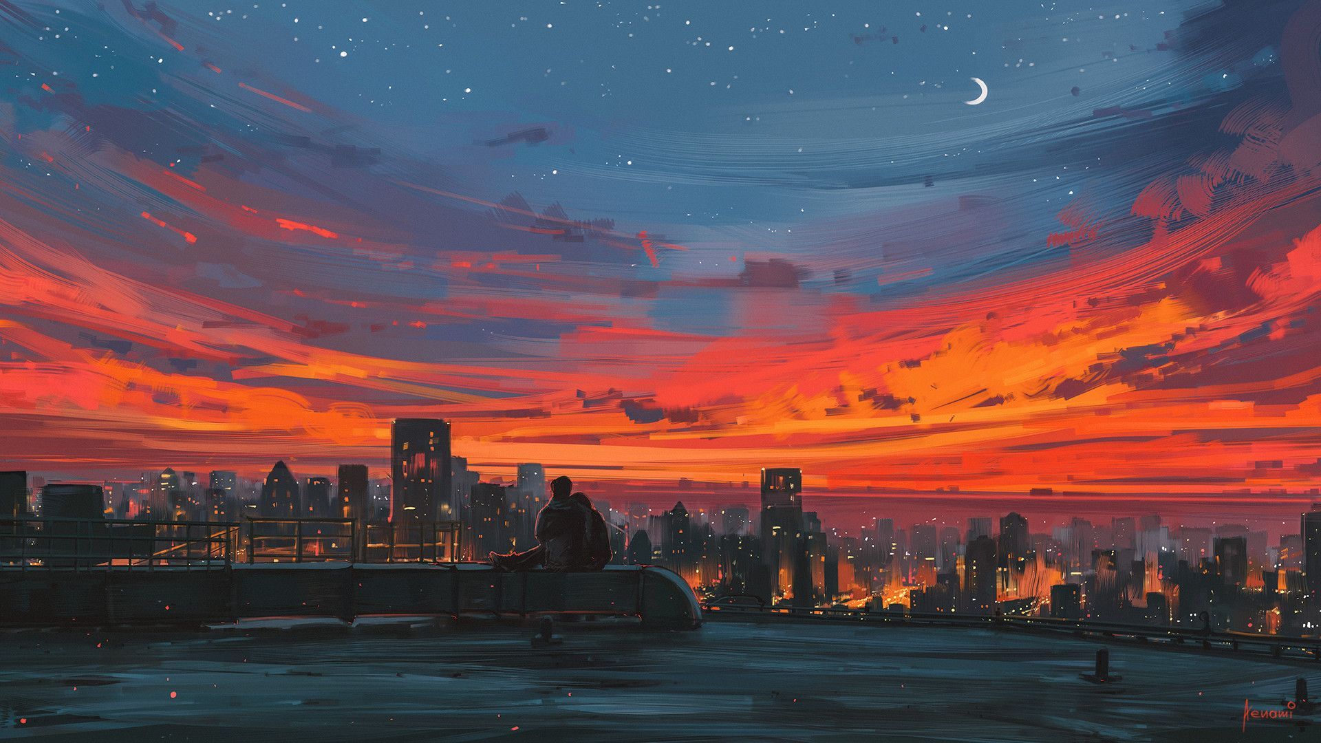 4K Scenery Sunset Anime Wallpapers