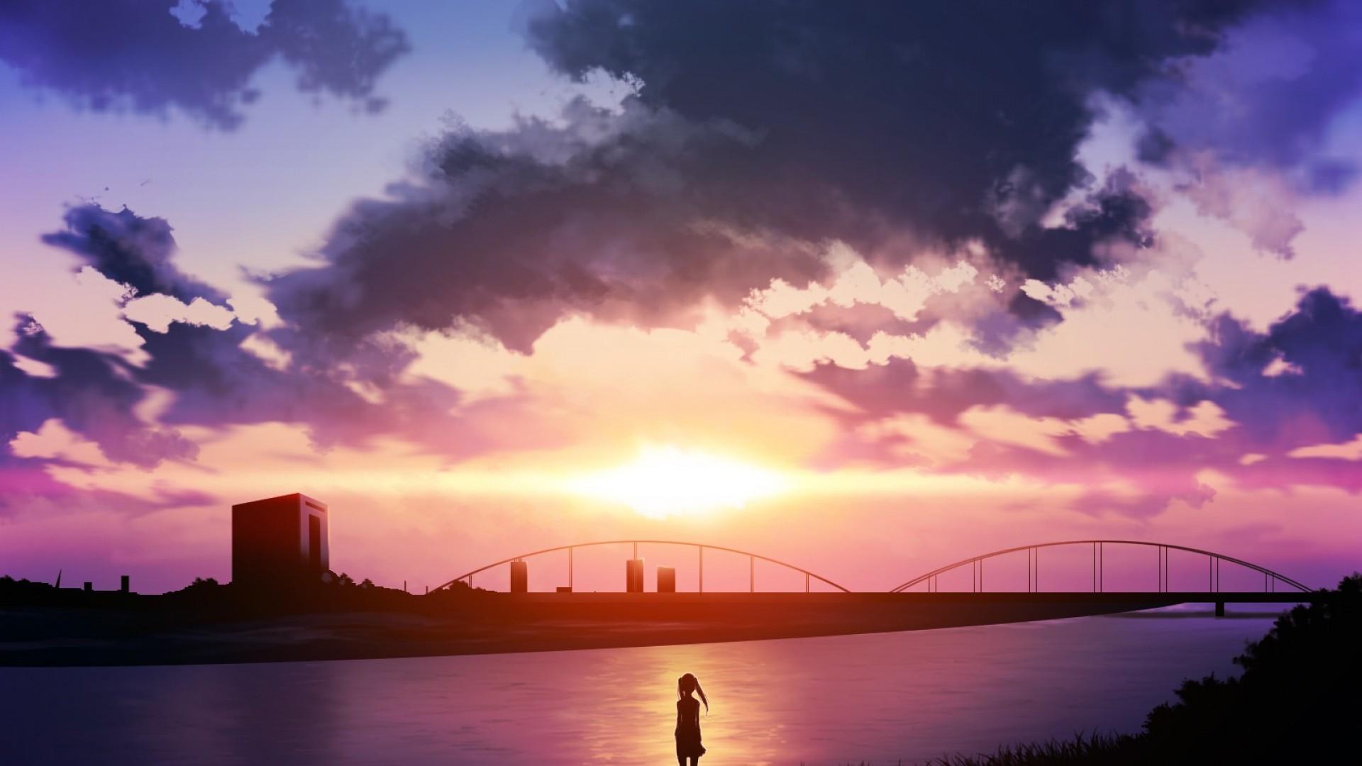 4K Scenery Sunset Anime Wallpapers