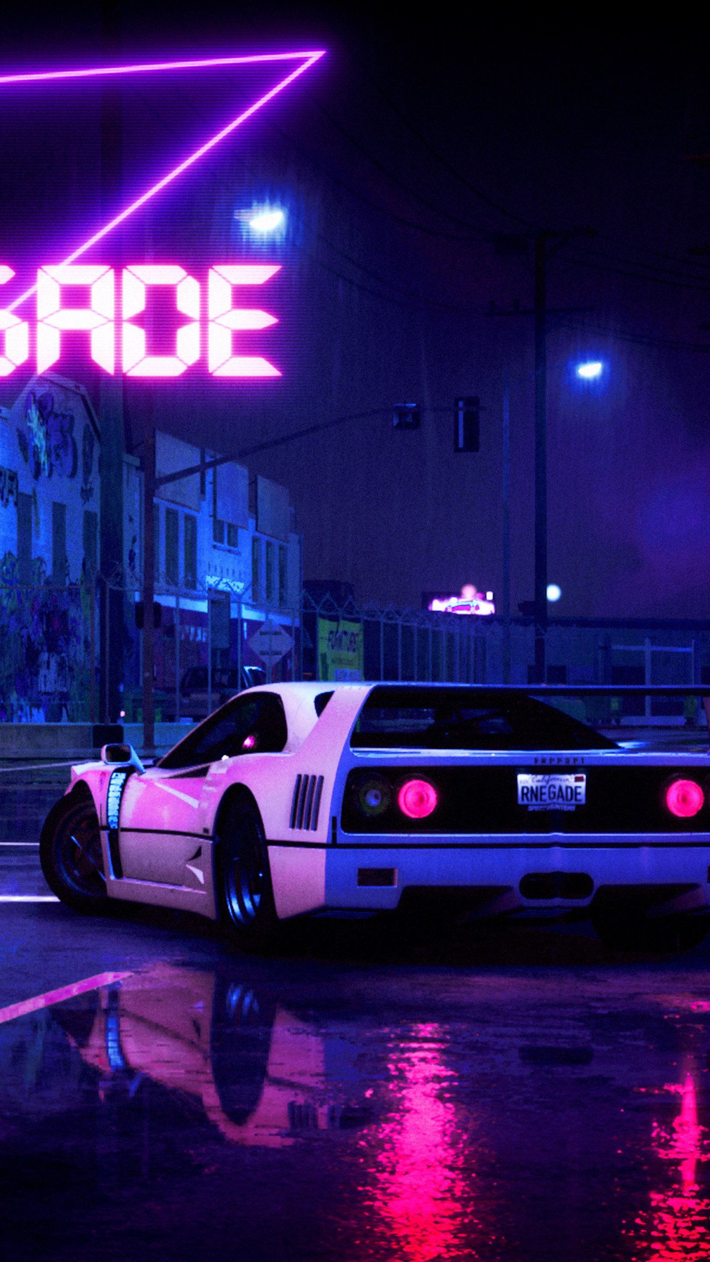 80S Neon Car Iphone Wallpapers