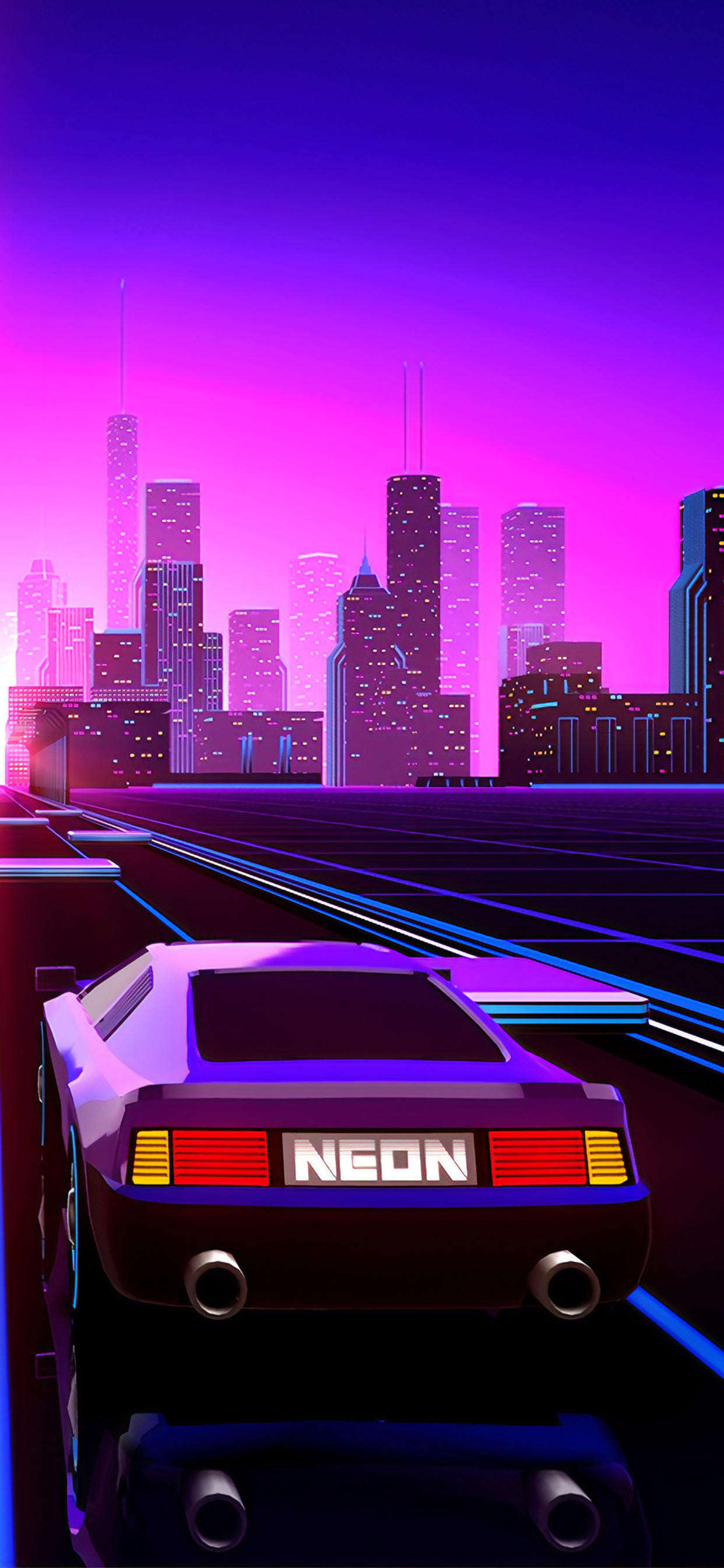 80S Neon Car Iphone Wallpapers