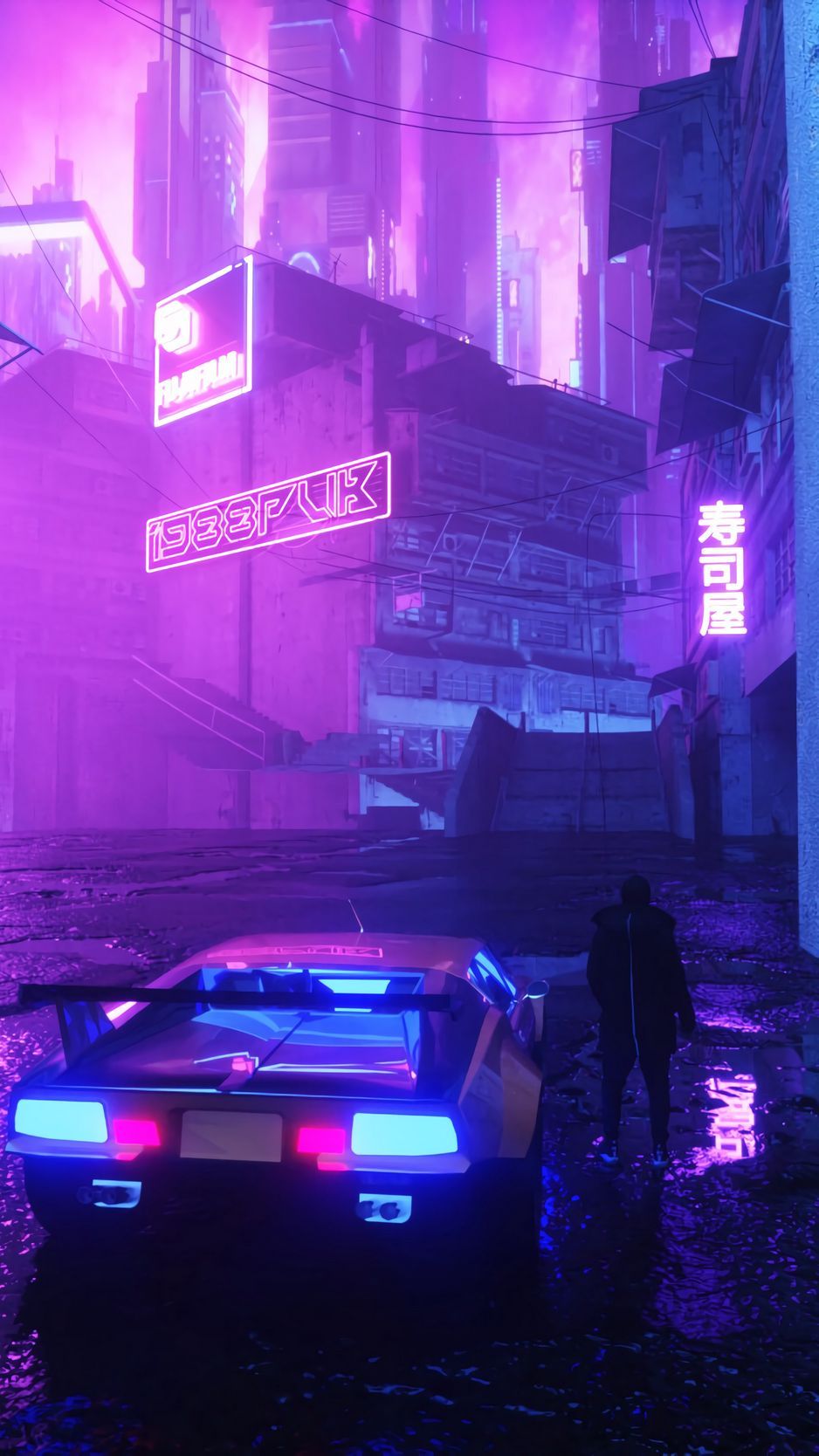 80S Neon Car Iphone Wallpapers