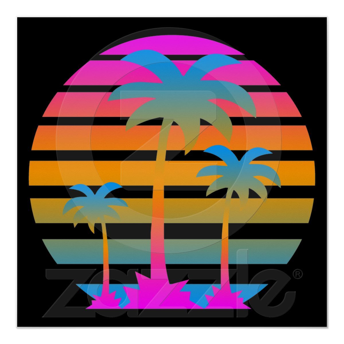 80S Neon Palm Trees Wallpapers