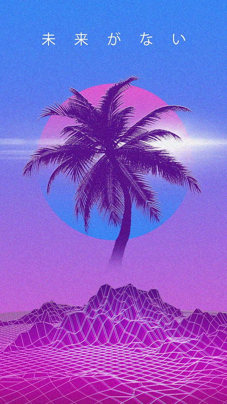 80S Neon Palm Trees Wallpapers