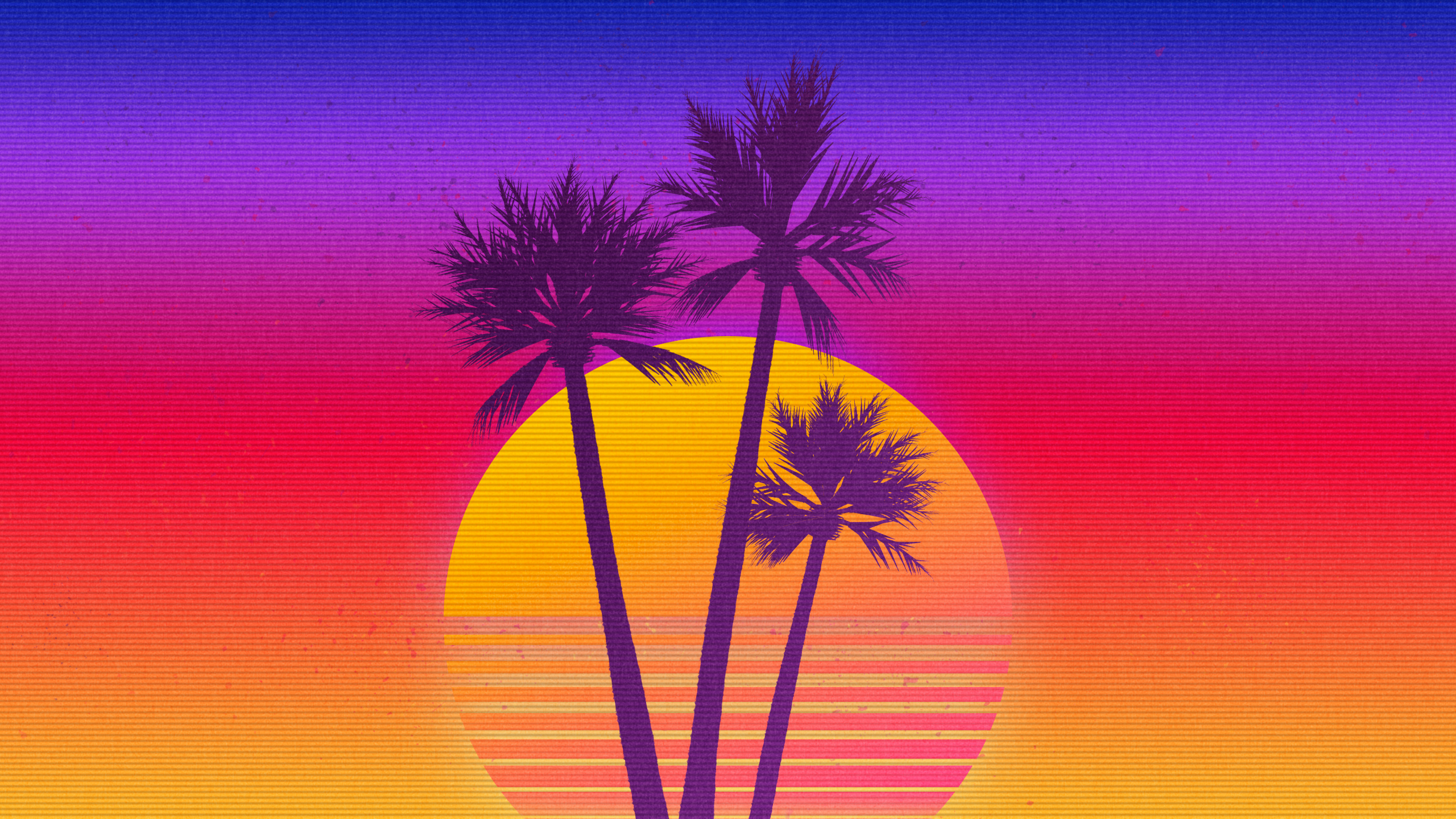 80S Neon Palm Trees Wallpapers