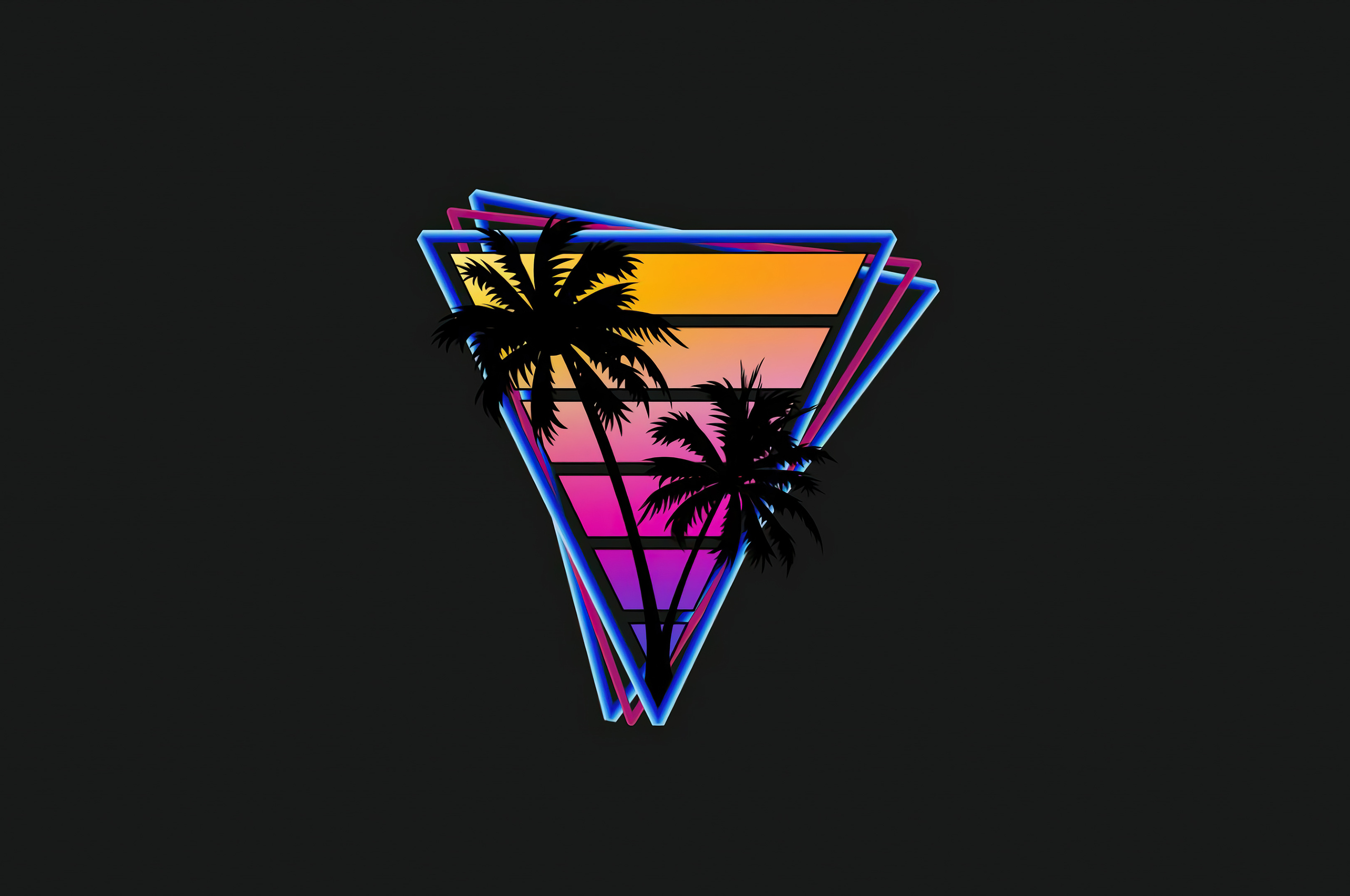 80S Neon Palm Trees Wallpapers