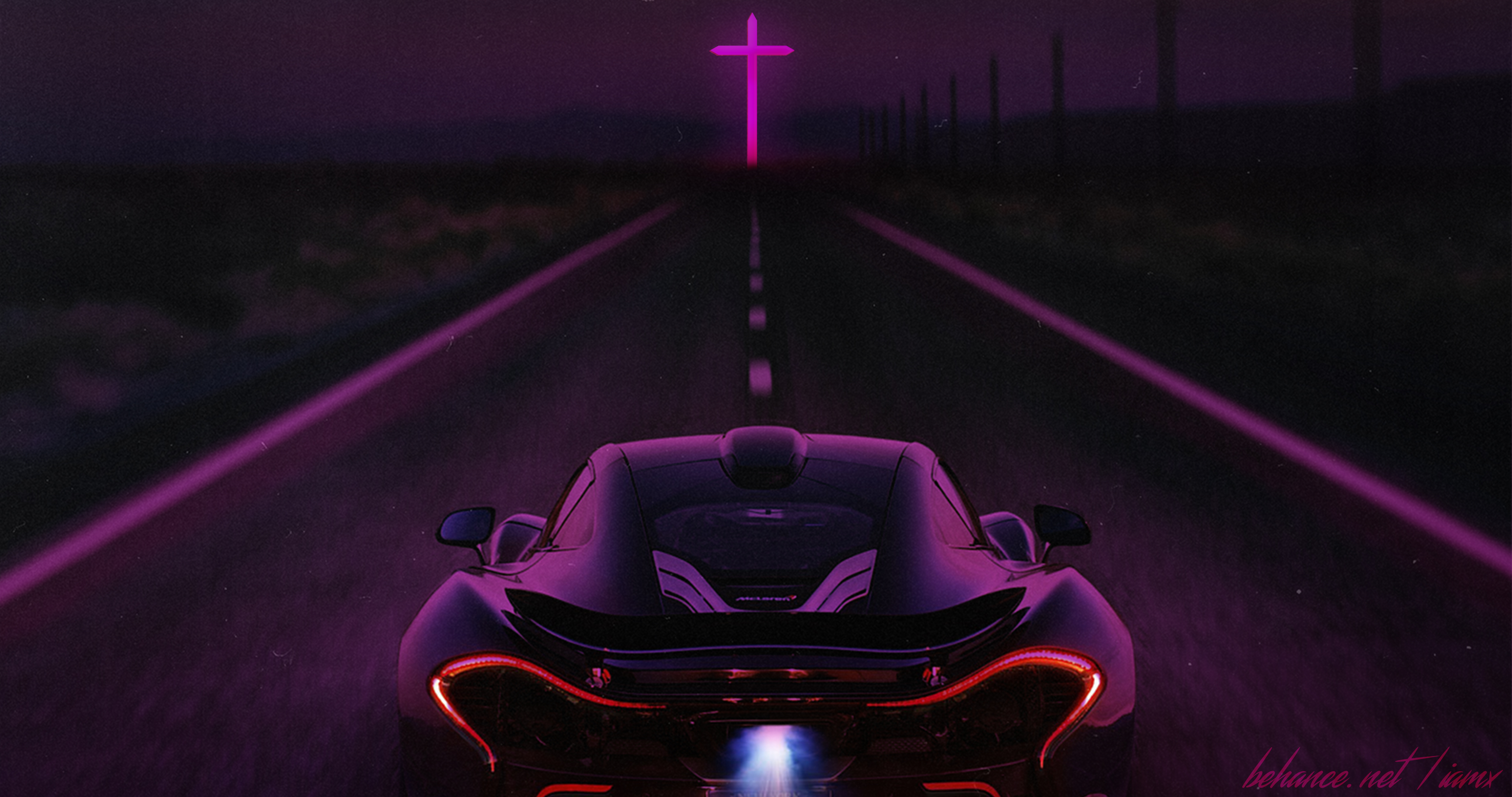 80S Neon Road Wallpapers