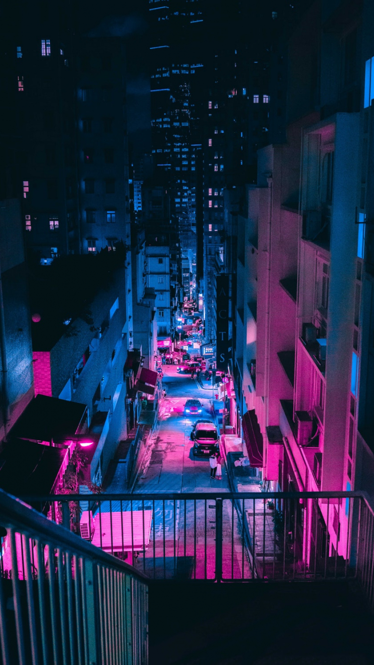 80S Neon Road Wallpapers