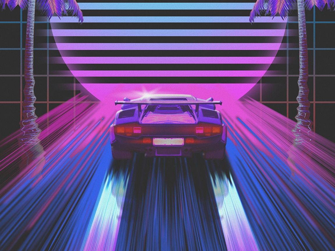 80S Retro Neon Car Wallpapers