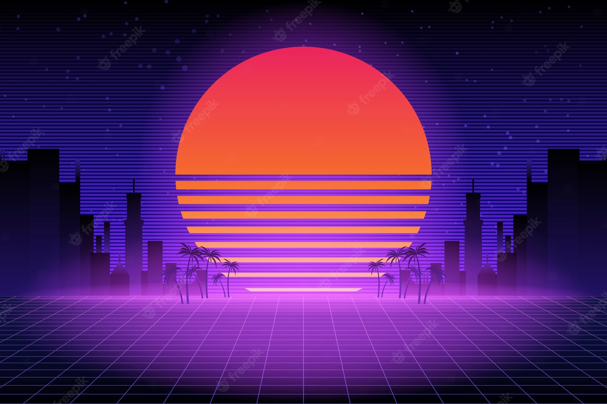 80S Retro Neon Light Wallpapers