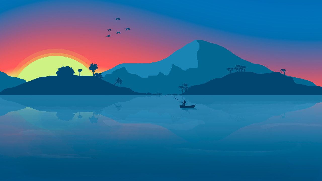 A Blue Sunrise Landscape Wallpapers