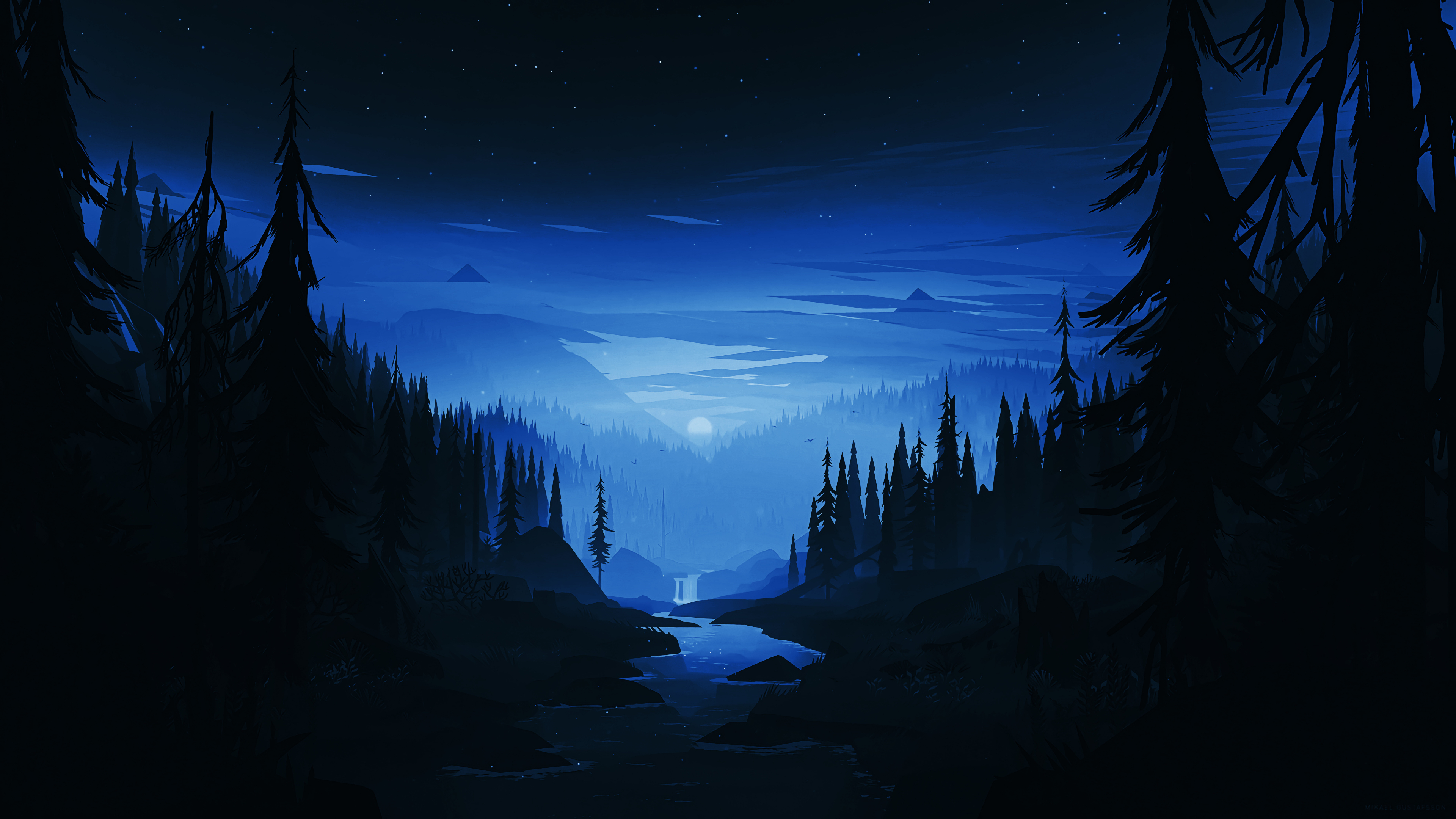 A Forest Night 4K Wallpapers