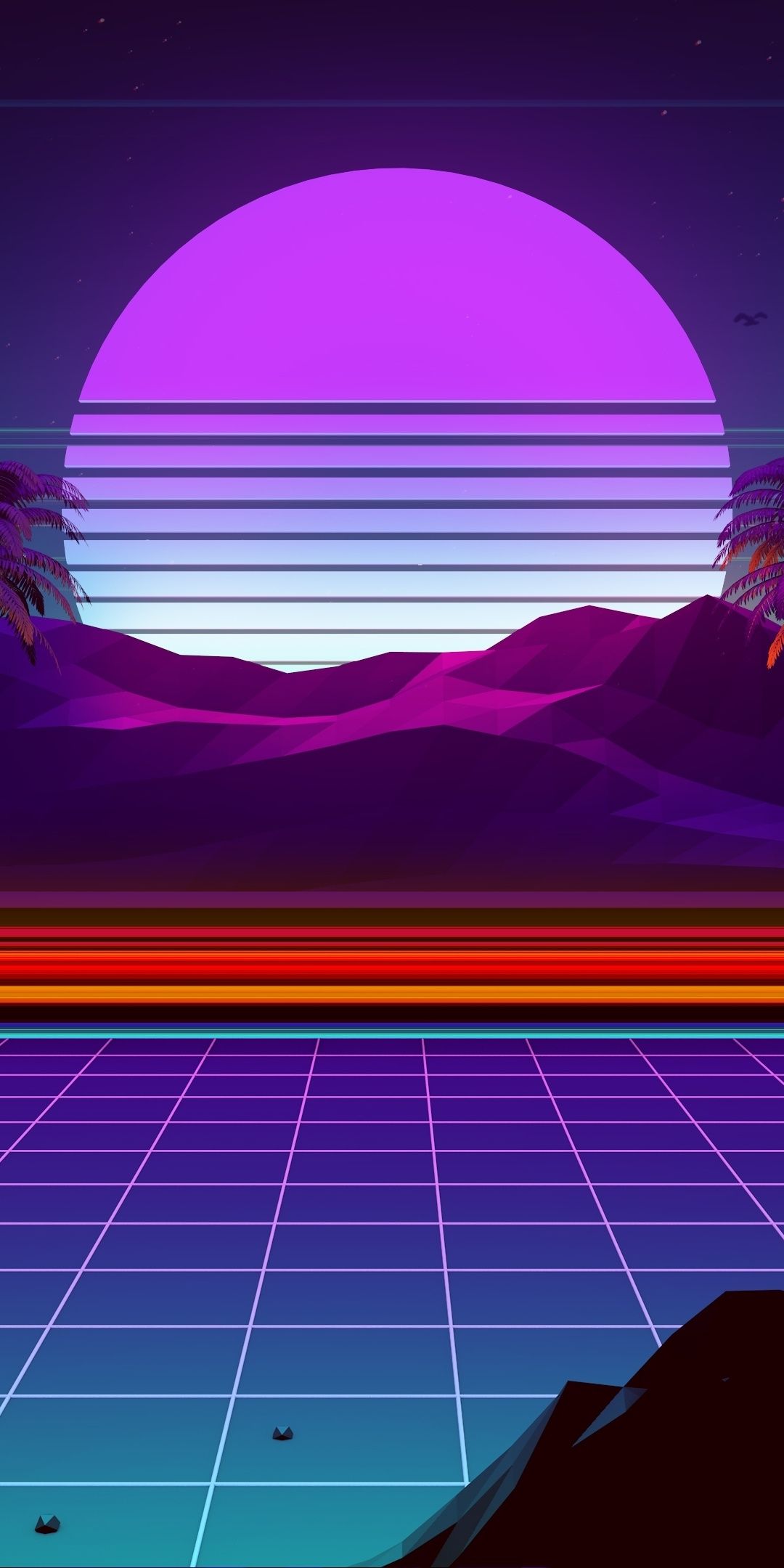 A Glitchy Retro Wave Sunrise Wallpapers