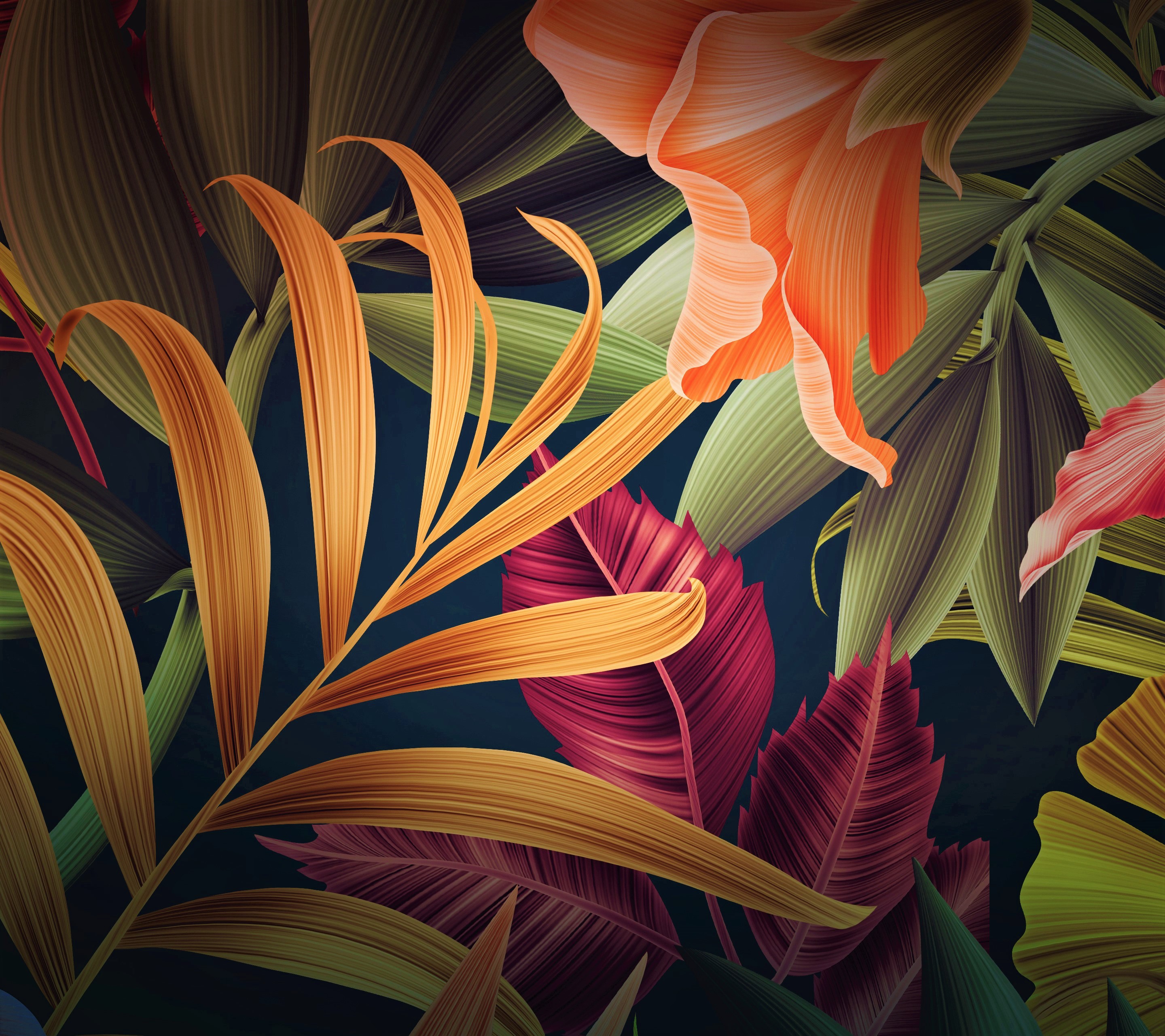 Abstract Colors Leaf Wallpapers