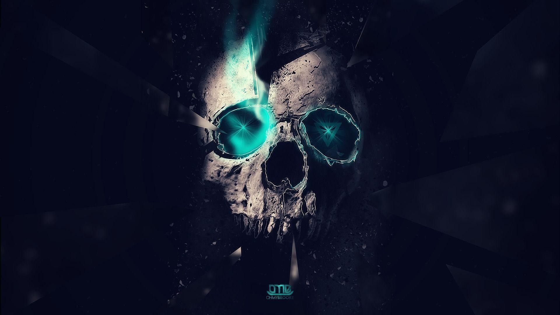 Abstract Skull Clock Wallpapers