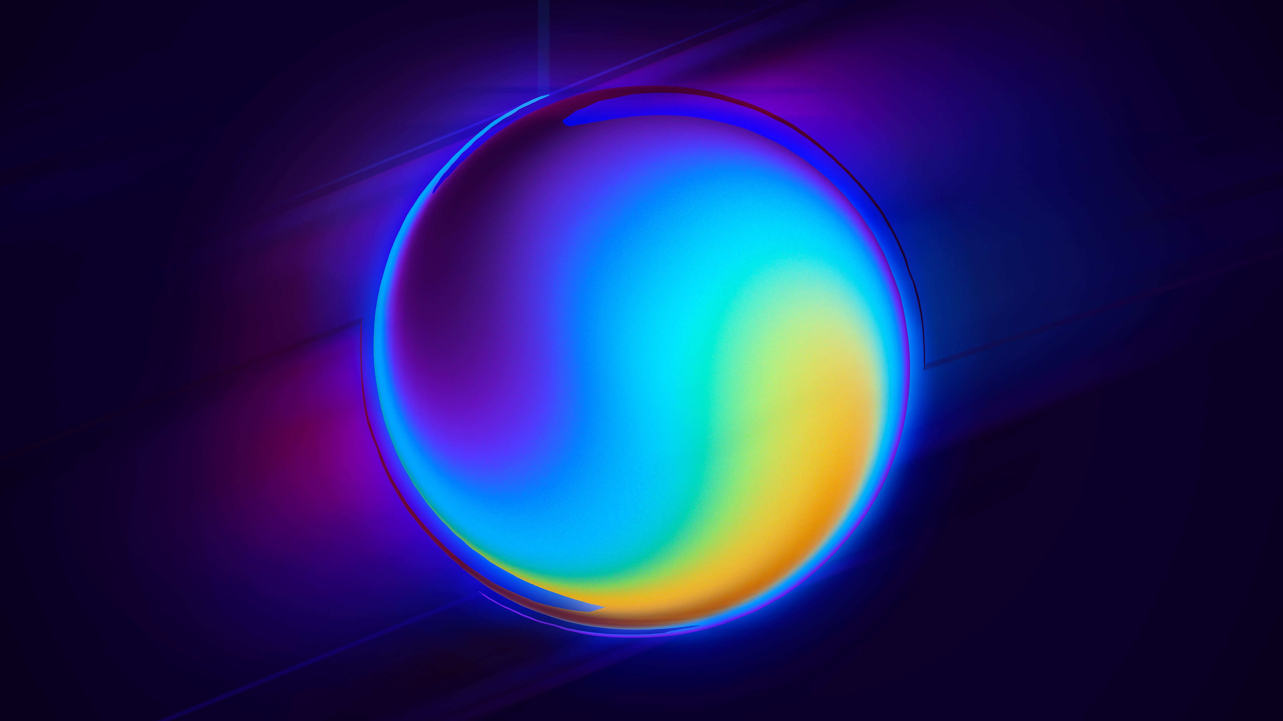 Acrylic Half Colorful Abstract Sphere Wallpapers