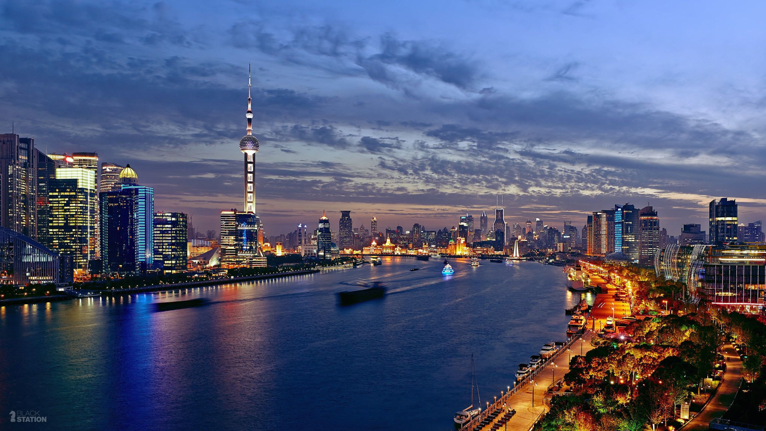 Aerial View Shanghai Skyline And Skyscrapers Wallpapers