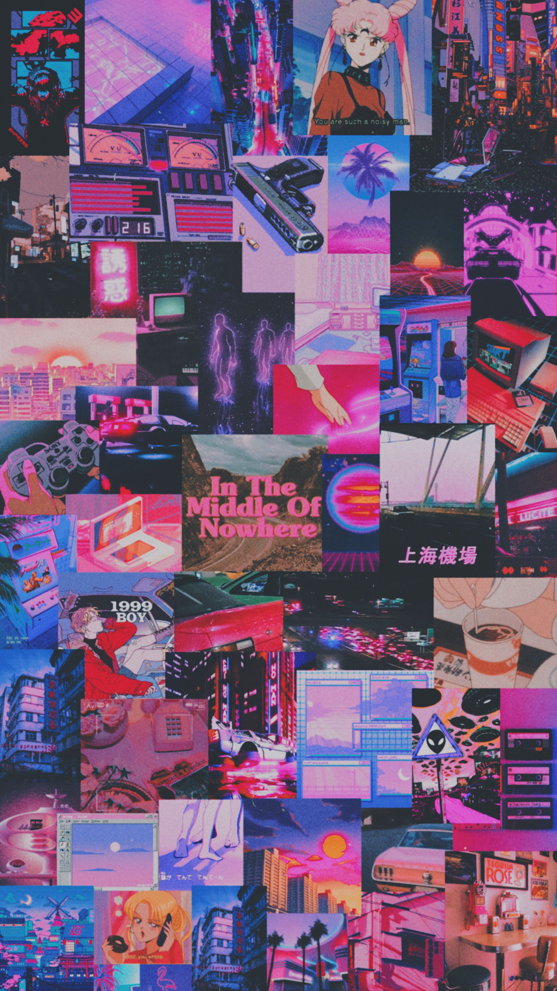 Aesthetic 90S Retro Collage Wallpapers