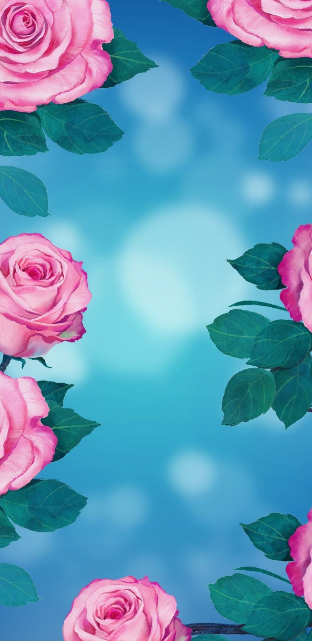 Aesthetic Blue And Pink Flowers Wallpapers