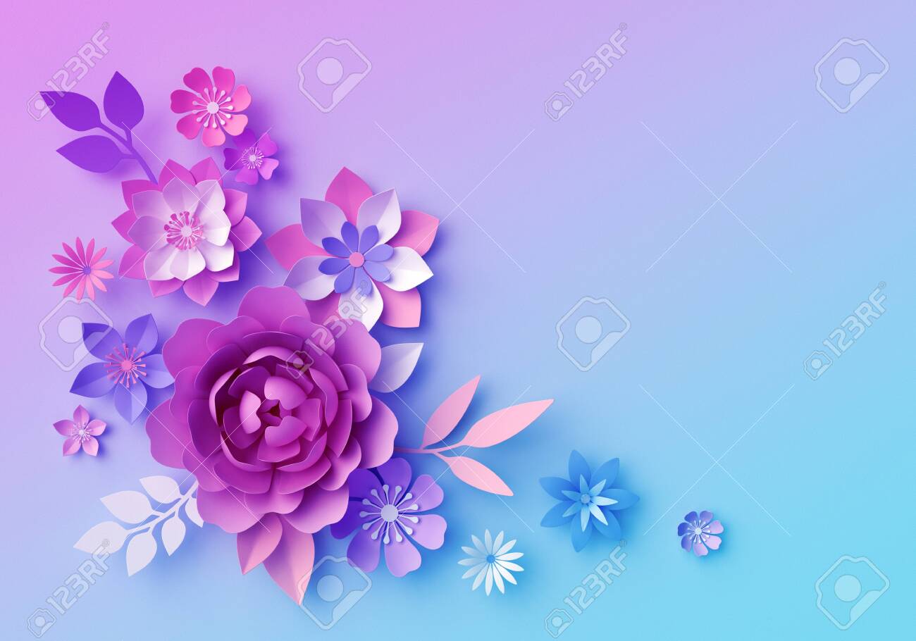 Aesthetic Blue And Pink Flowers Wallpapers