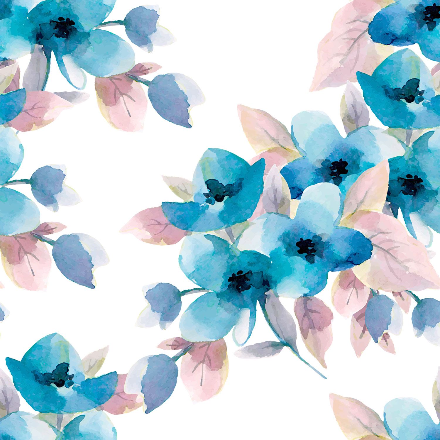 Aesthetic Blue And Pink Flowers Wallpapers