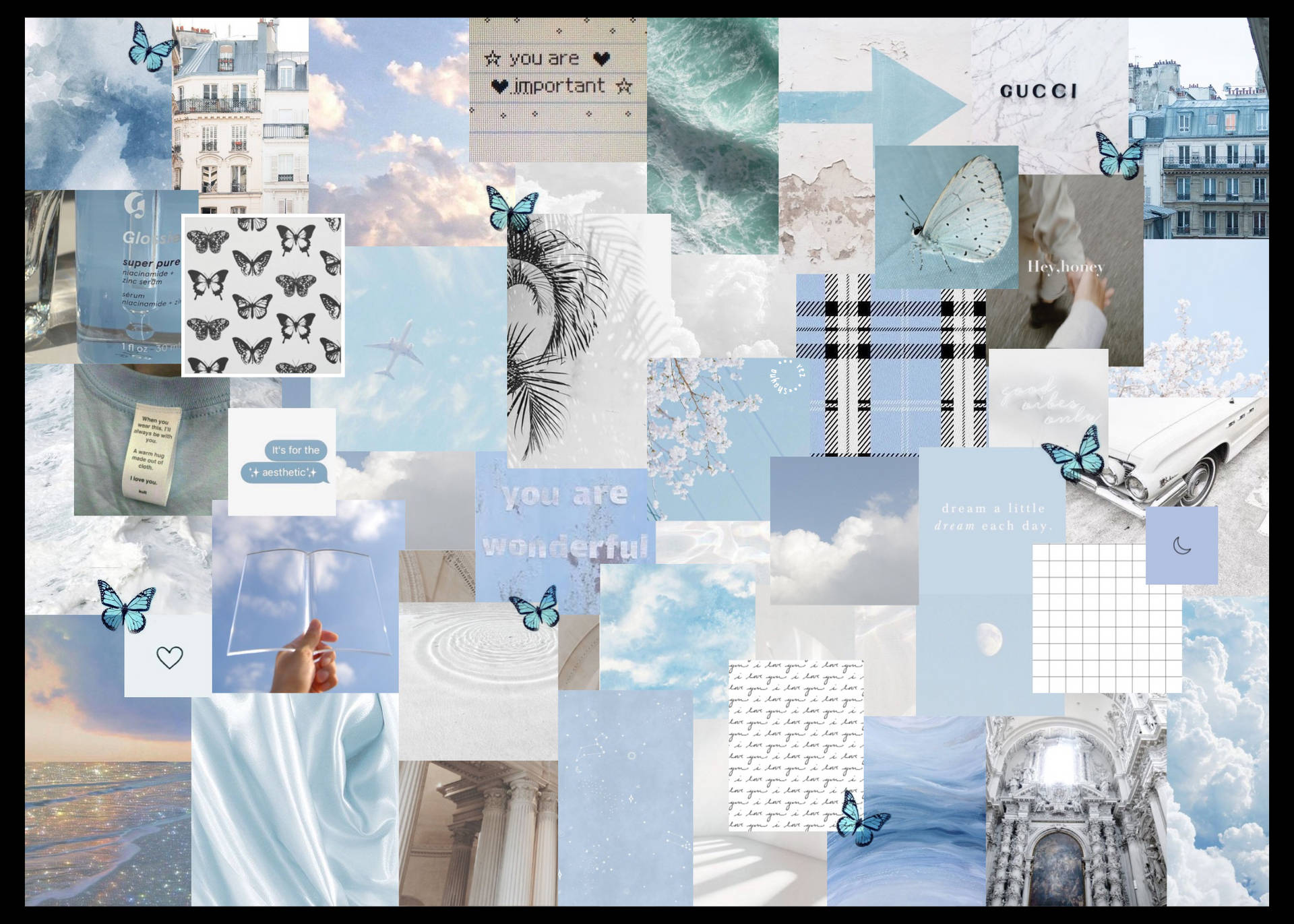 Aesthetic Blue Collage Wallpapers