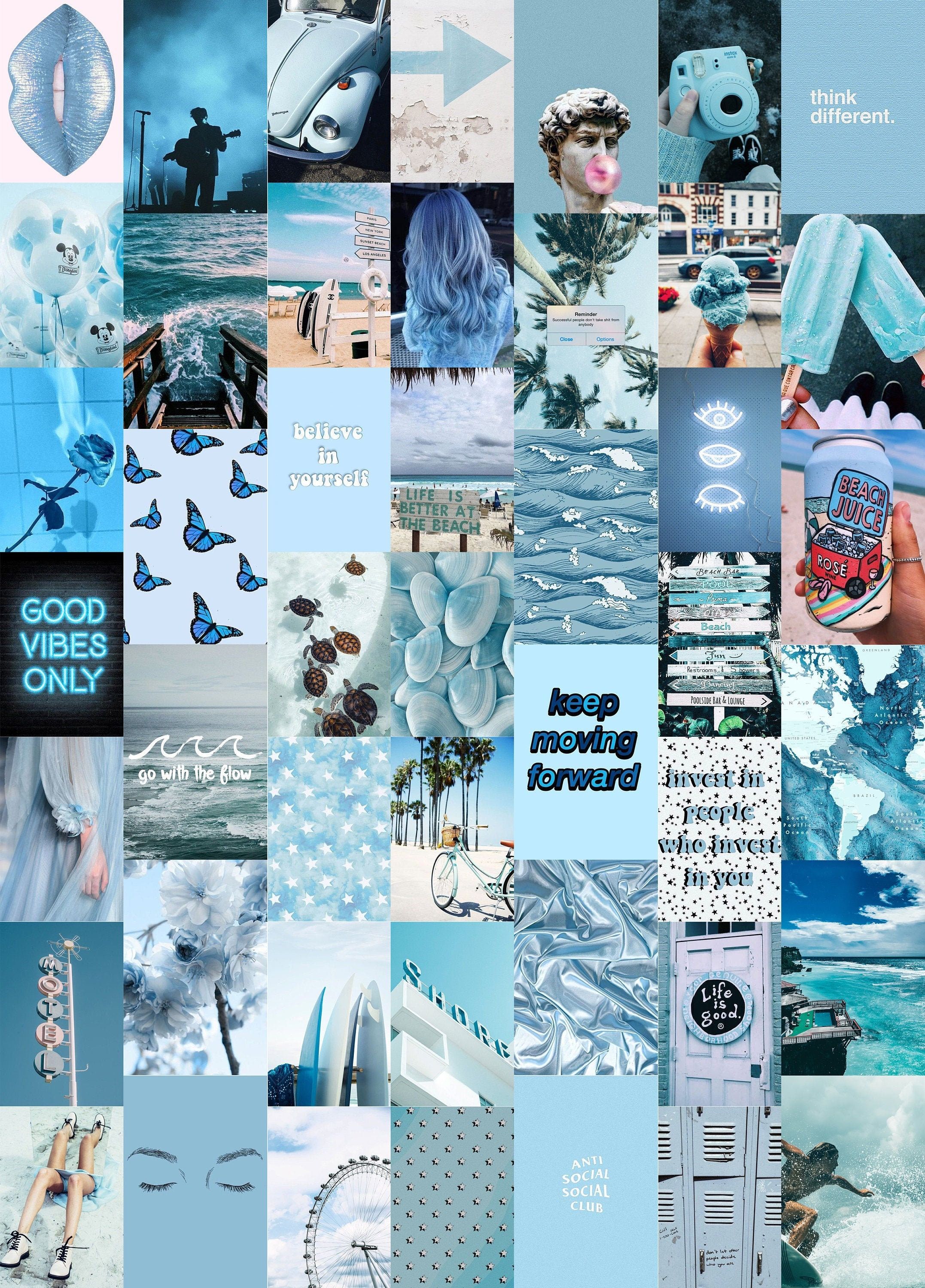 Aesthetic Blue Collage Wallpapers